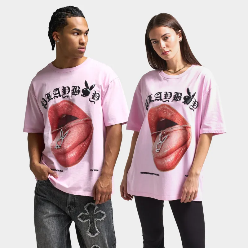 Playboy Bunny Necklace Oversized Graphic T-shirt / Pink sold by JD Sports