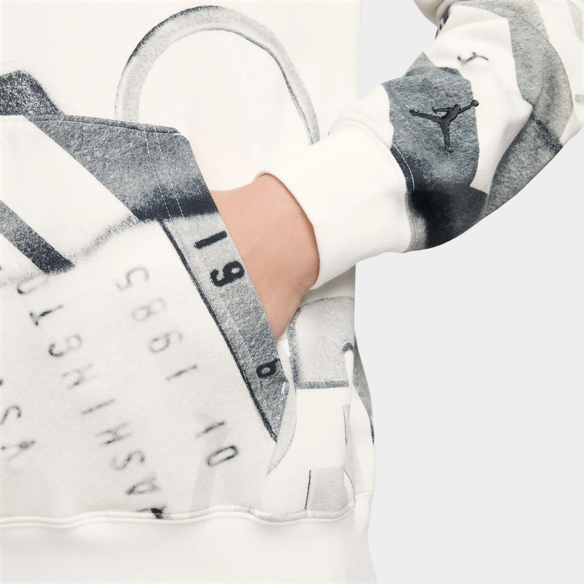 Jordan Women's Brooklyn All Over Print Hoodie Sail / Black sold by JD Sports product image thumbnail 3