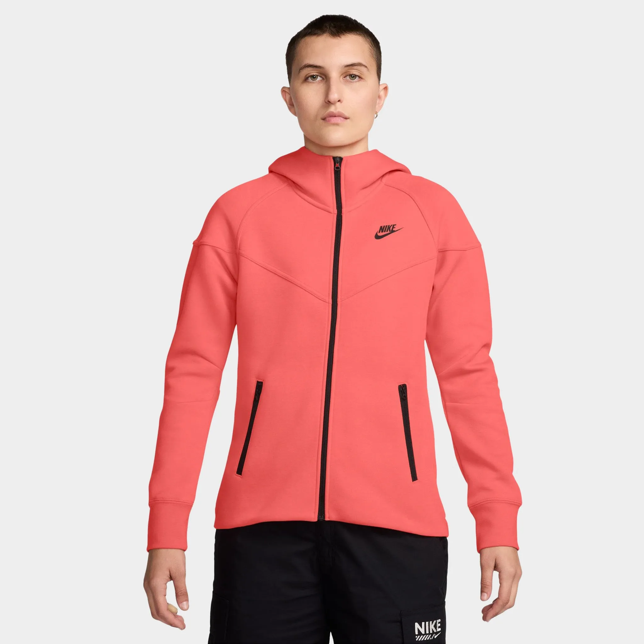 Nike Sportswear Women's Tech Fleece Windrunner Full Zip Hoodie Magic Ember / Black sold by JD Sports