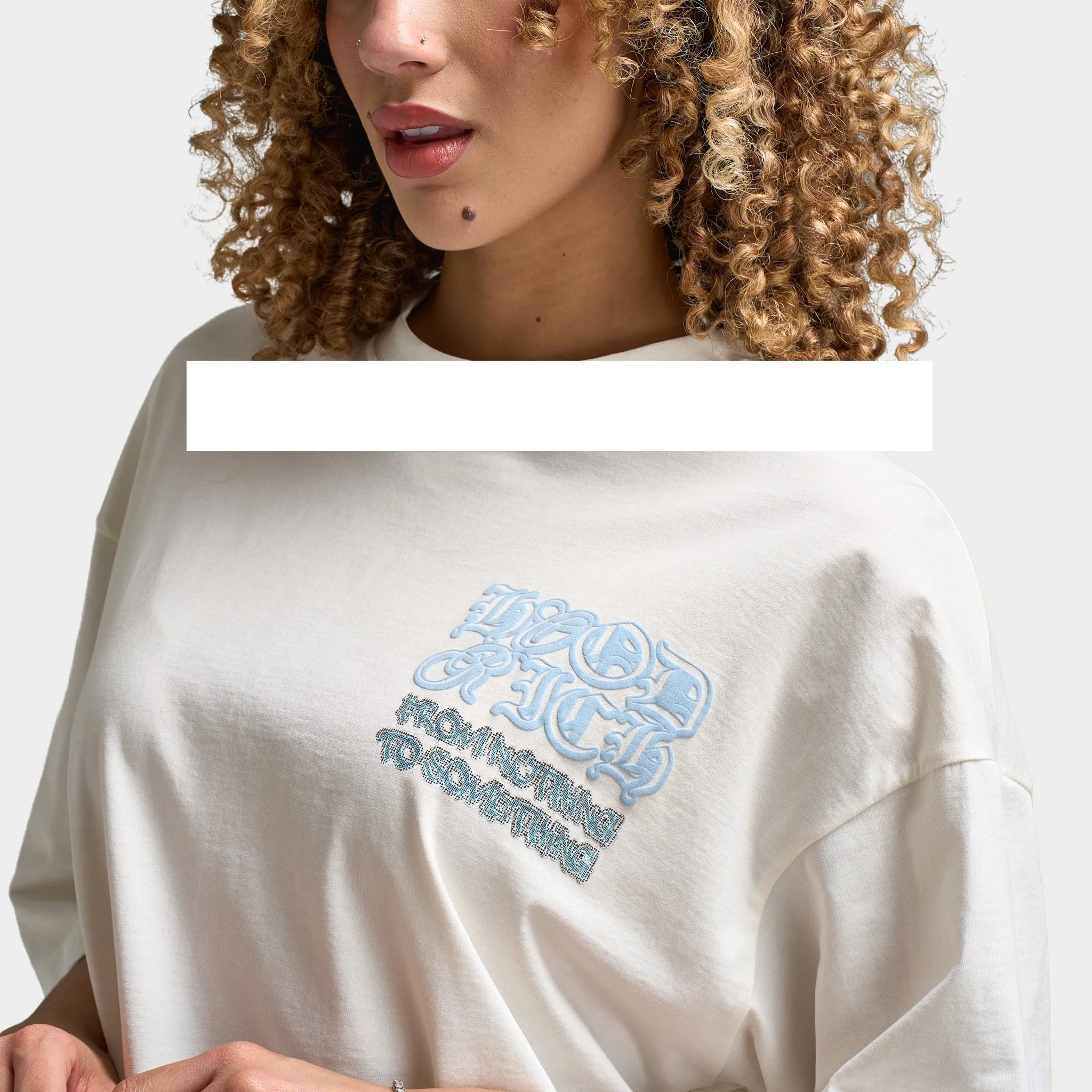 Hoodrich Women's Jewel Oversized Tee Blanc De Blanc / Clear Sky sold by JD Sports product image thumbnail 4