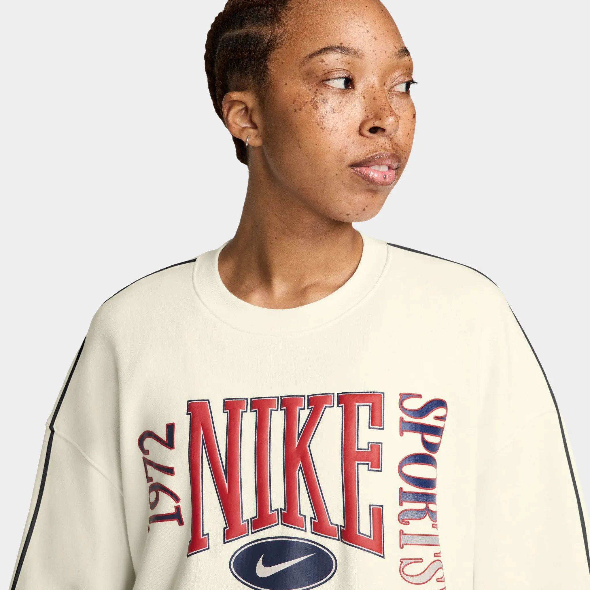 Nike Sportswear Women's Fleece Crewneck Sweatshirt Sail / Black sold by JD Sports product image thumbnail 3