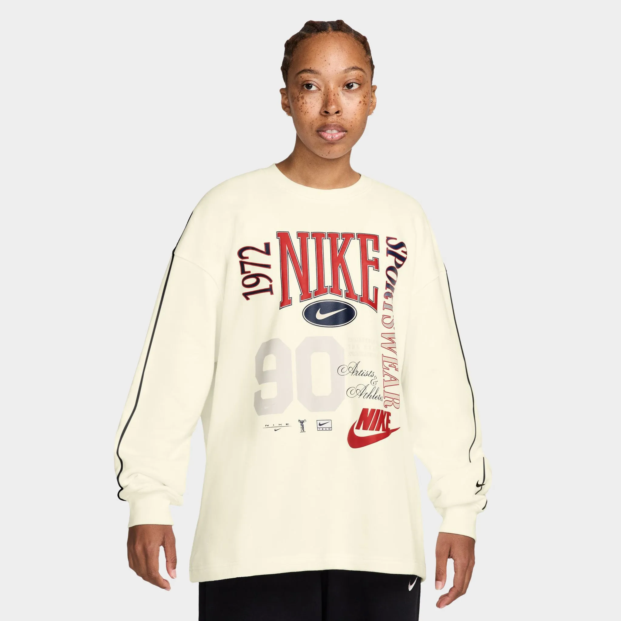 Nike Sportswear Women's Fleece Crewneck Sweatshirt Sail / Black sold by JD Sports