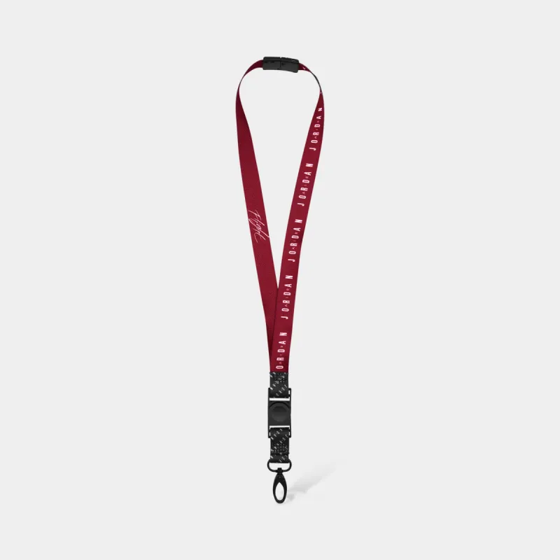 Jordan Premium Printed Lanyard Reversible Black / Gym Red - Sail sold by JD Sports