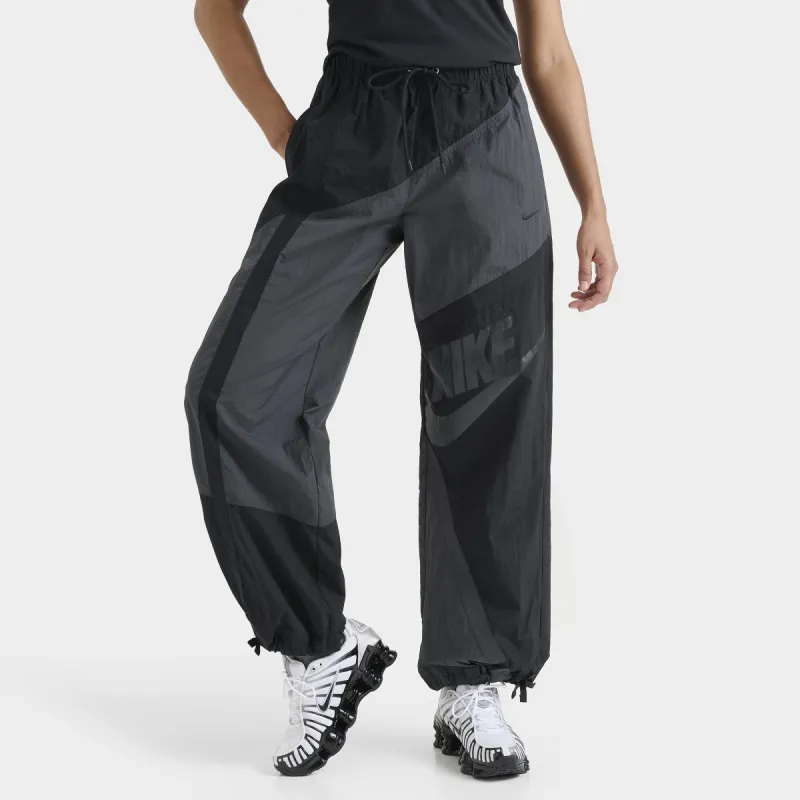 Nike Sportswear Women's Mid-Rise Loose Woven Open-Hem Pants Anthracite / Black - Black sold by JD Sports