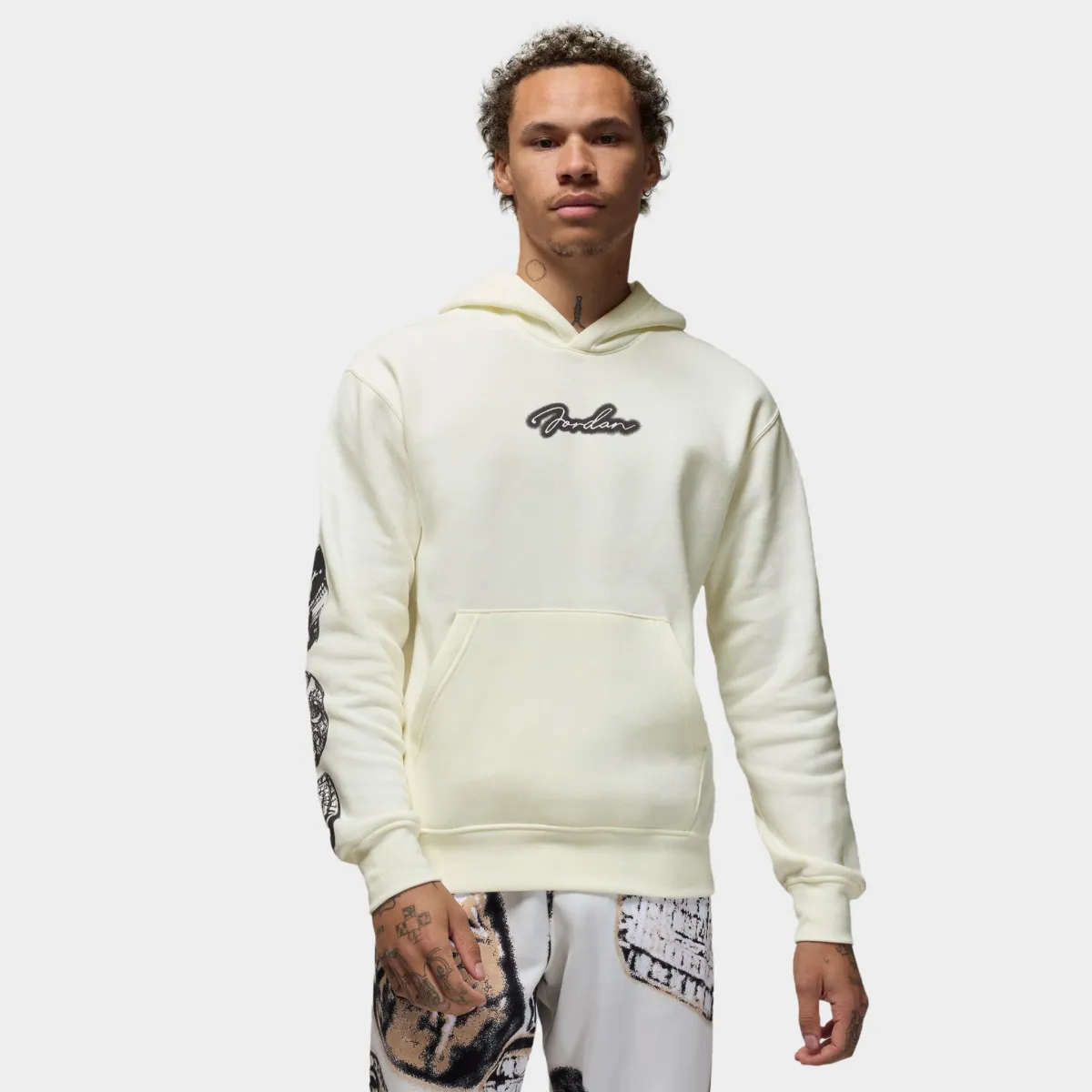 Jordan MVP Fleece Pullover Hoodie Sail / Black - Sail sold by JD Sports