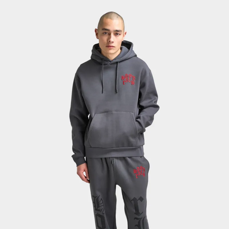 Hoodrich Crown Oversized Pullover Hoodie Asphalt / Lychee sold by JD Sports