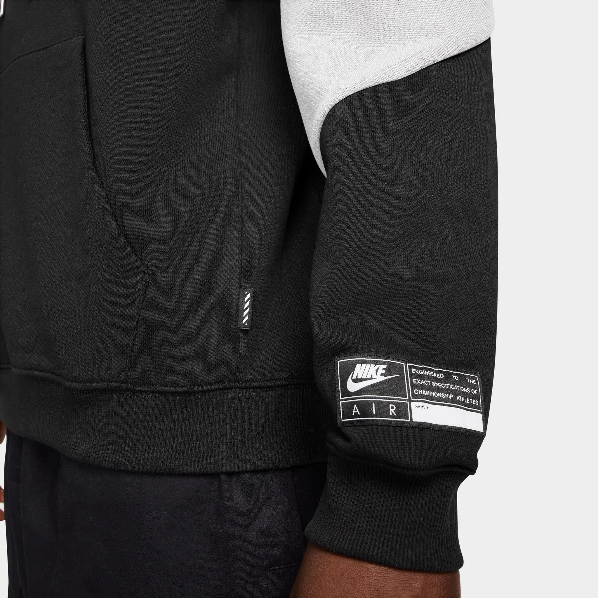 Nike Air Fleece Hoodie Black / White - White sold by JD Sports product image thumbnail 3