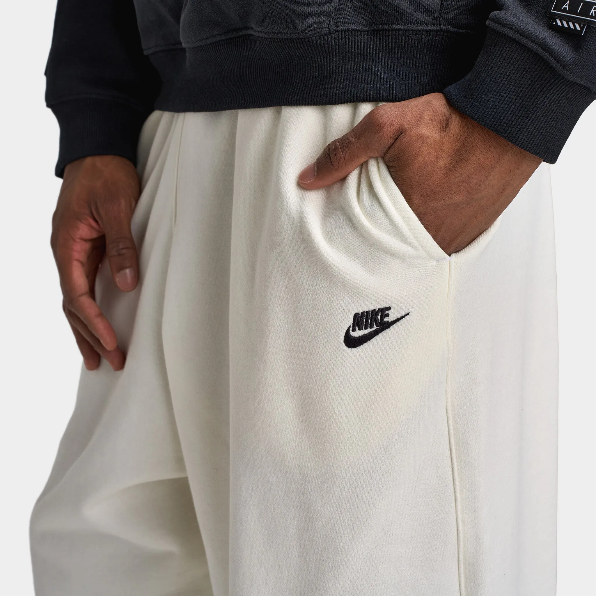 Nike Club Fleece French Terry Oversized Pants Sail / Sail - Black sold by JD Sports product image thumbnail 3