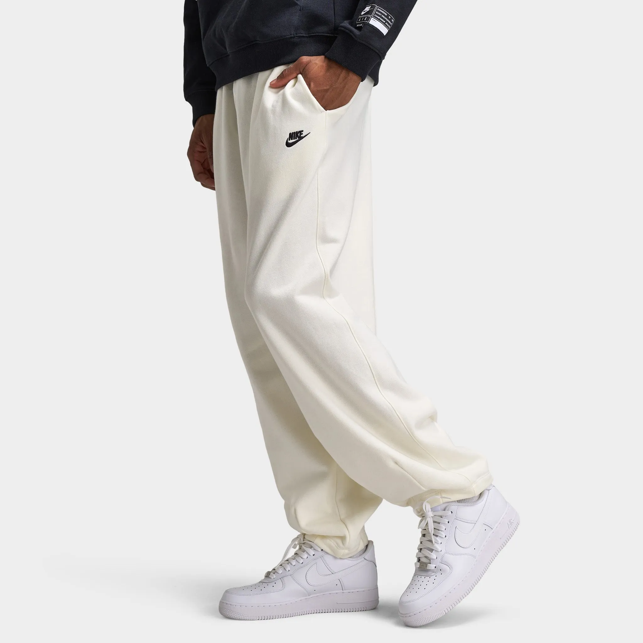 Nike Club Fleece French Terry Oversized Pants Sail / Sail - Black sold by JD Sports product image thumbnail 4