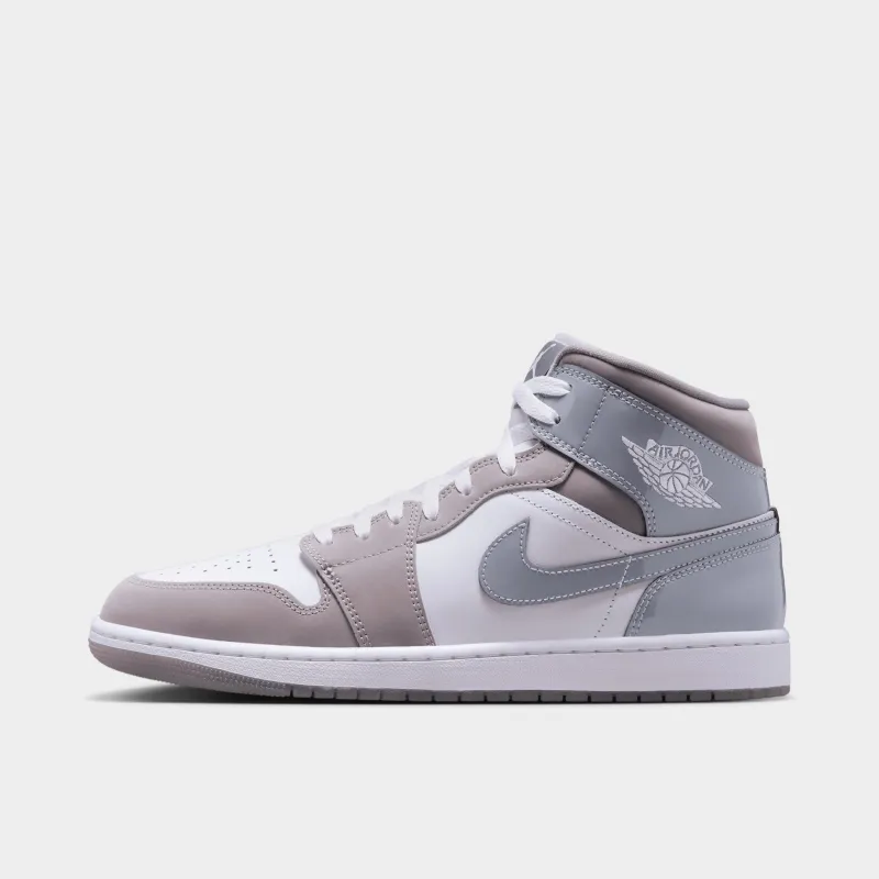 Jordan 1 Mid SE White / Cool Grey - Medium Grey sold by JD Sports