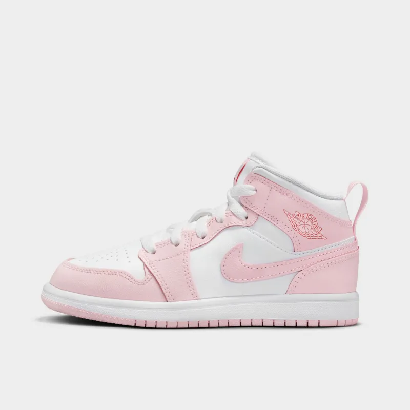 Jordan 1 Mid PS Pink Foam / White - Fire Red sold by JD Sports
