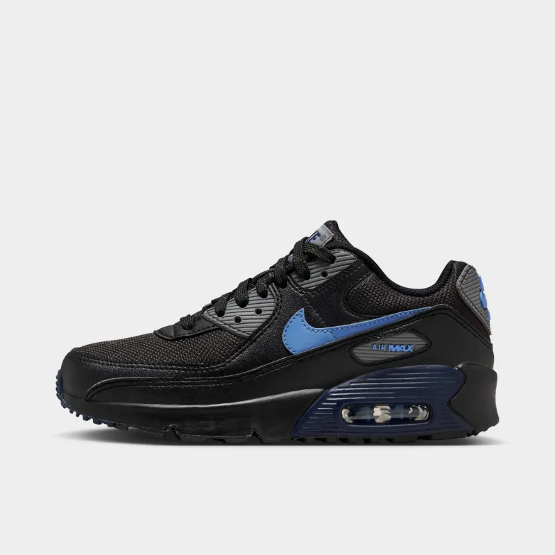Nike Air Max 90 GS Black / Midnight Navy - Smoke Grey sold by JD Sports