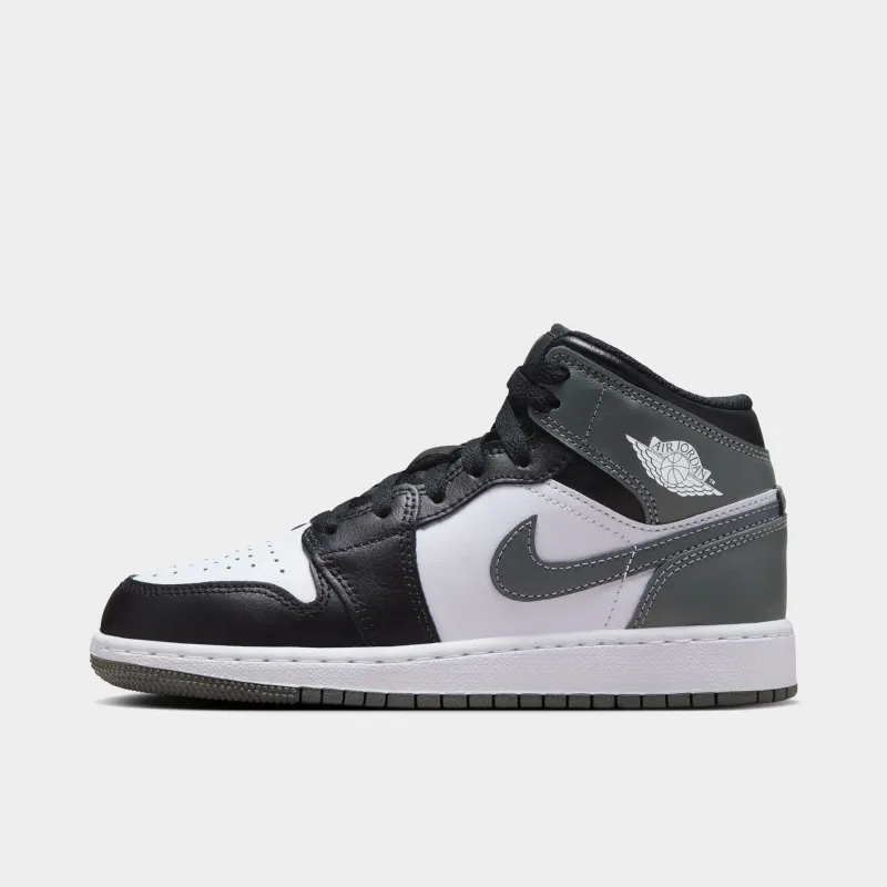 Jordan 1 Mid GS Black / Iron Grey - White sold by JD Sports