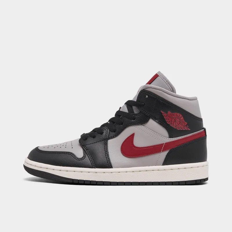 Jordan Women's 1 Mid Black / Gym Red - College Grey sold by JD Sports