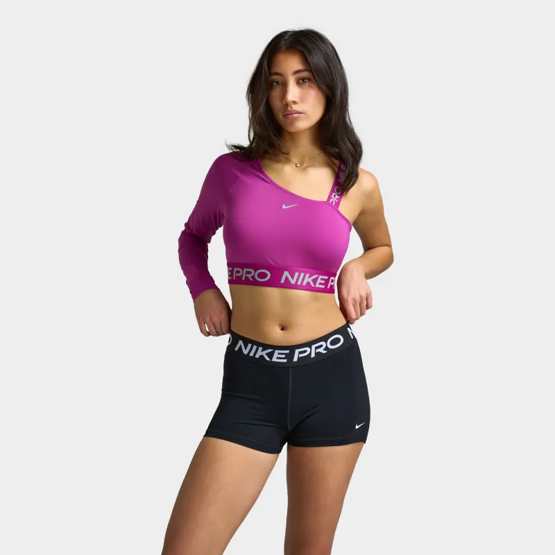 Nike Pro Shine Women's Dri-FIT Asymmetrical Cropped Top / Pink sold by JD Sports