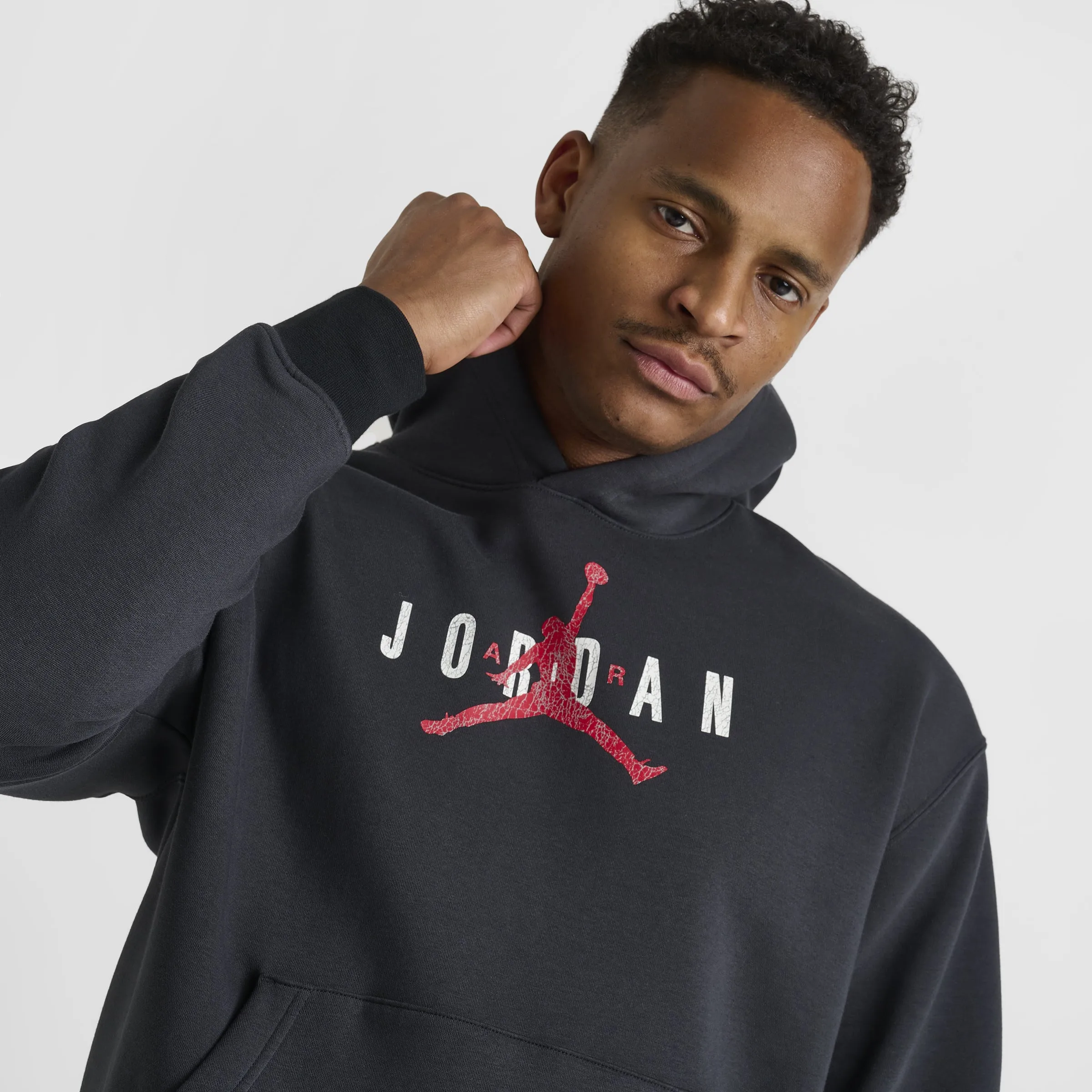 Jordan Brooklyn Gel Hoodie Off Noir / Gym Red sold by JD Sports product image thumbnail 4