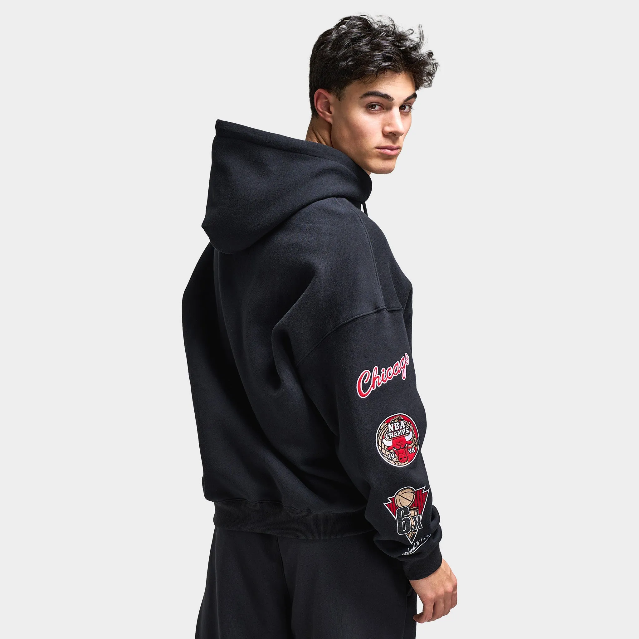 Mitchell & Ness Bulls Arch Multi Logo Hoodie / Black sold by JD Sports product image thumbnail 2