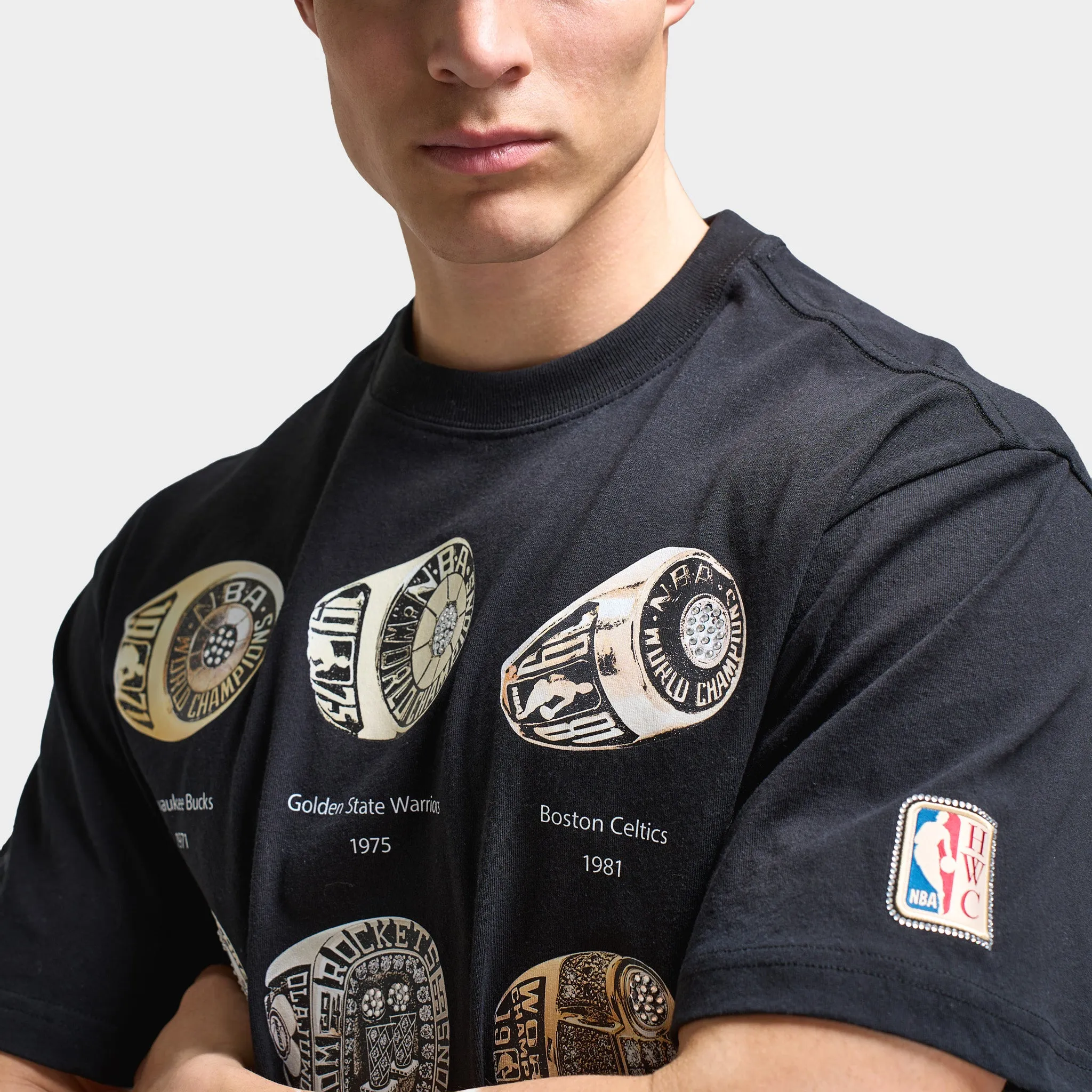 Mitchell & Ness Champ Rings Multi T-Shirt / Black sold by JD Sports product image thumbnail 4