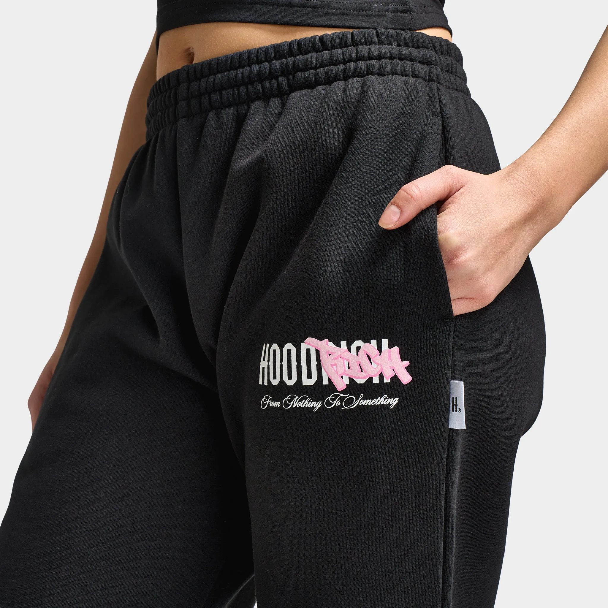Hoodrich Women's Urban Wide Leg Joggers Black / White - Pink A Boo sold by JD Sports product image thumbnail 4