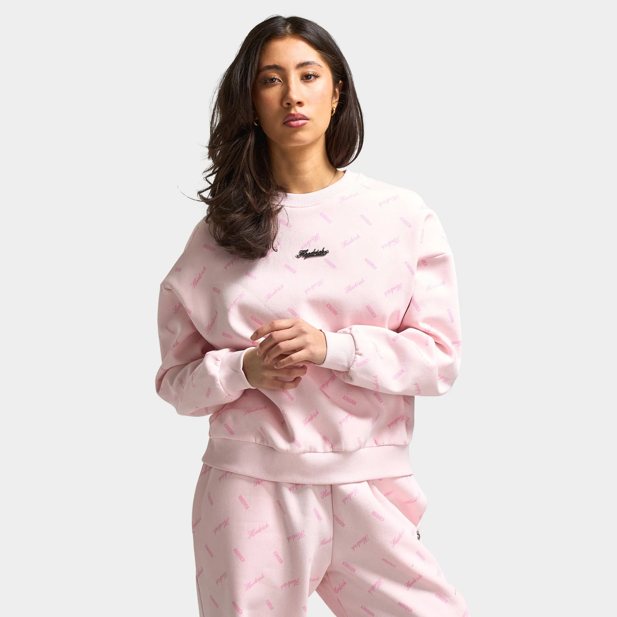 Hoodrich Women's Flock Oversized Sweatshirt Pink A Boo / Silver sold by JD Sports