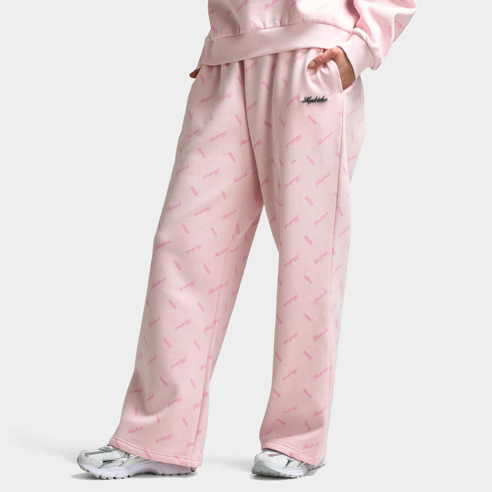 Hoodrich Women's Flock Oversized Wide Leg Joggers Pink A Boo / Silver sold by JD Sports product image thumbnail 3