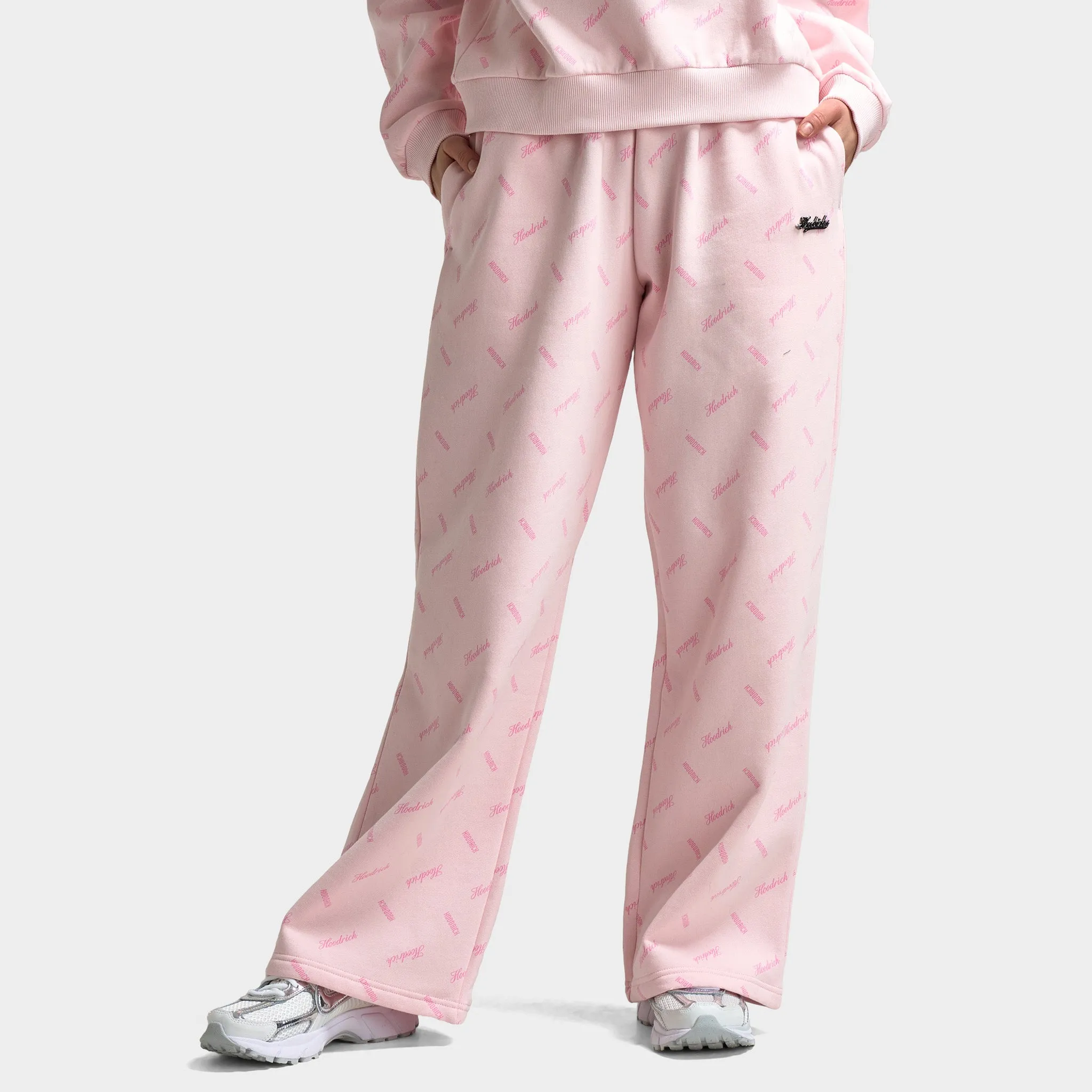 Hoodrich Women's Flock Oversized Wide Leg Joggers Pink A Boo / Silver sold by JD Sports