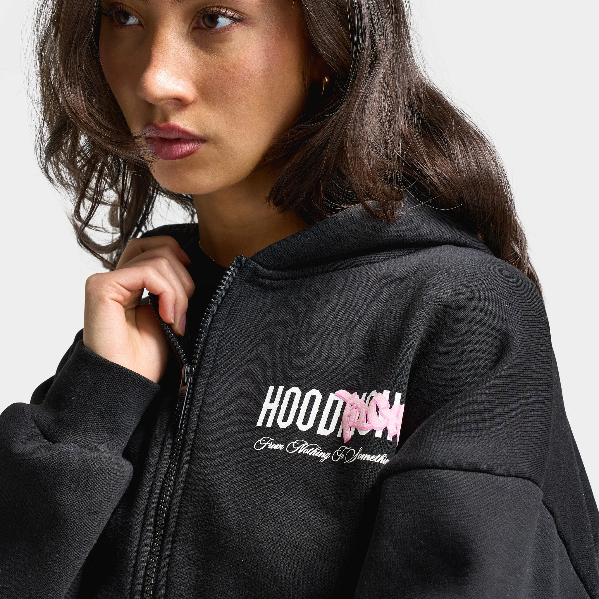 Hoodrich Women's Urban Full Zip Hoodie Black / White - Pink A Boo sold by JD Sports product image thumbnail 4
