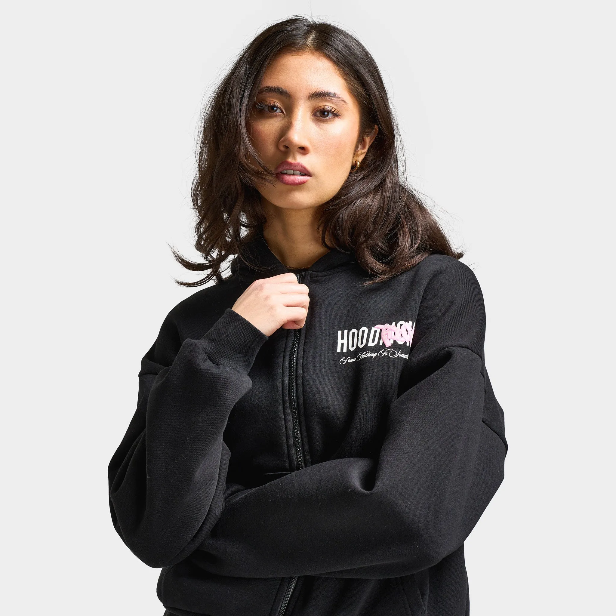 Hoodrich Women's Urban Full Zip Hoodie Black / White - Pink A Boo sold by JD Sports product image thumbnail 3