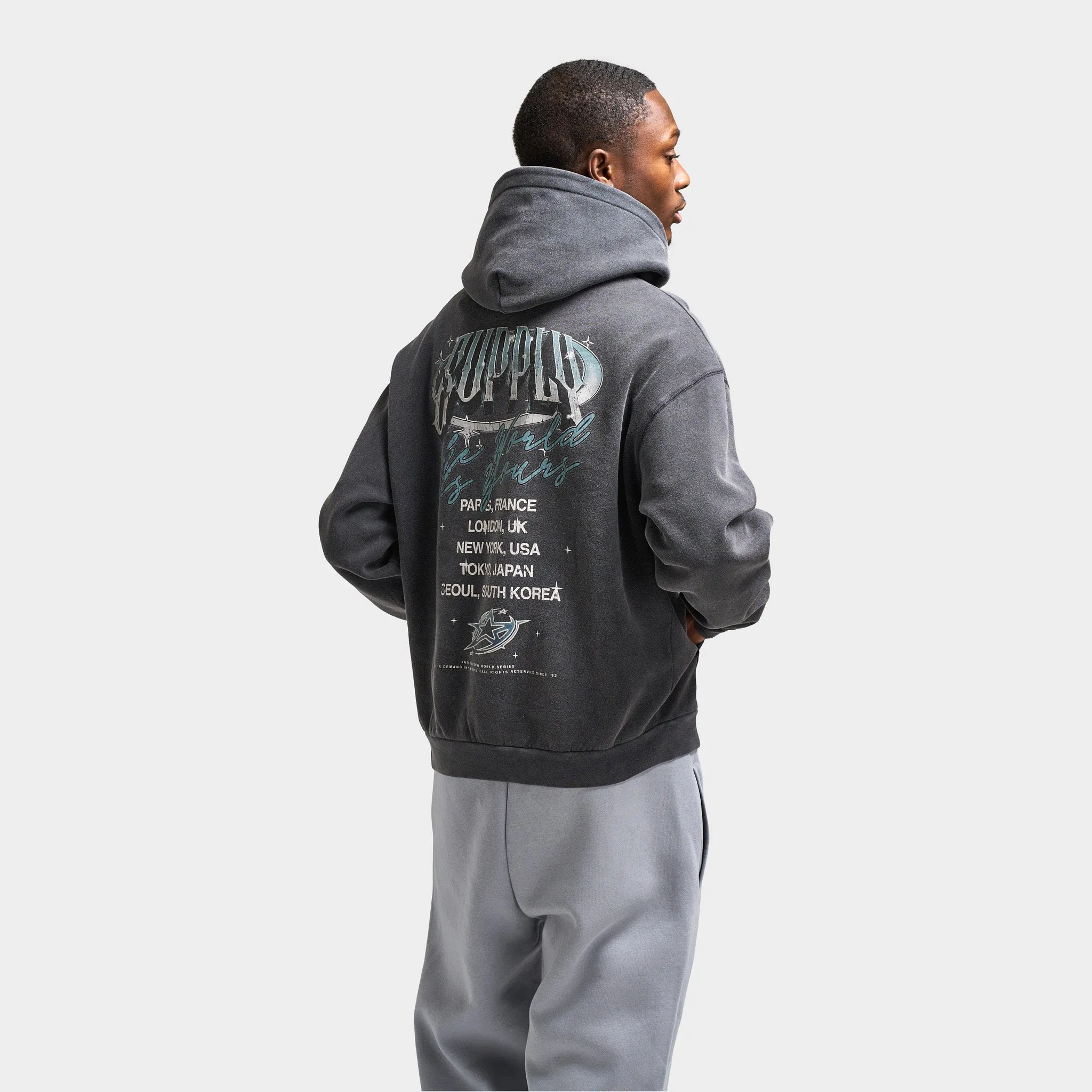 Supply & Demand Chrome Star Pullover Hoodie / Washed Black sold by JD Sports product image thumbnail 2