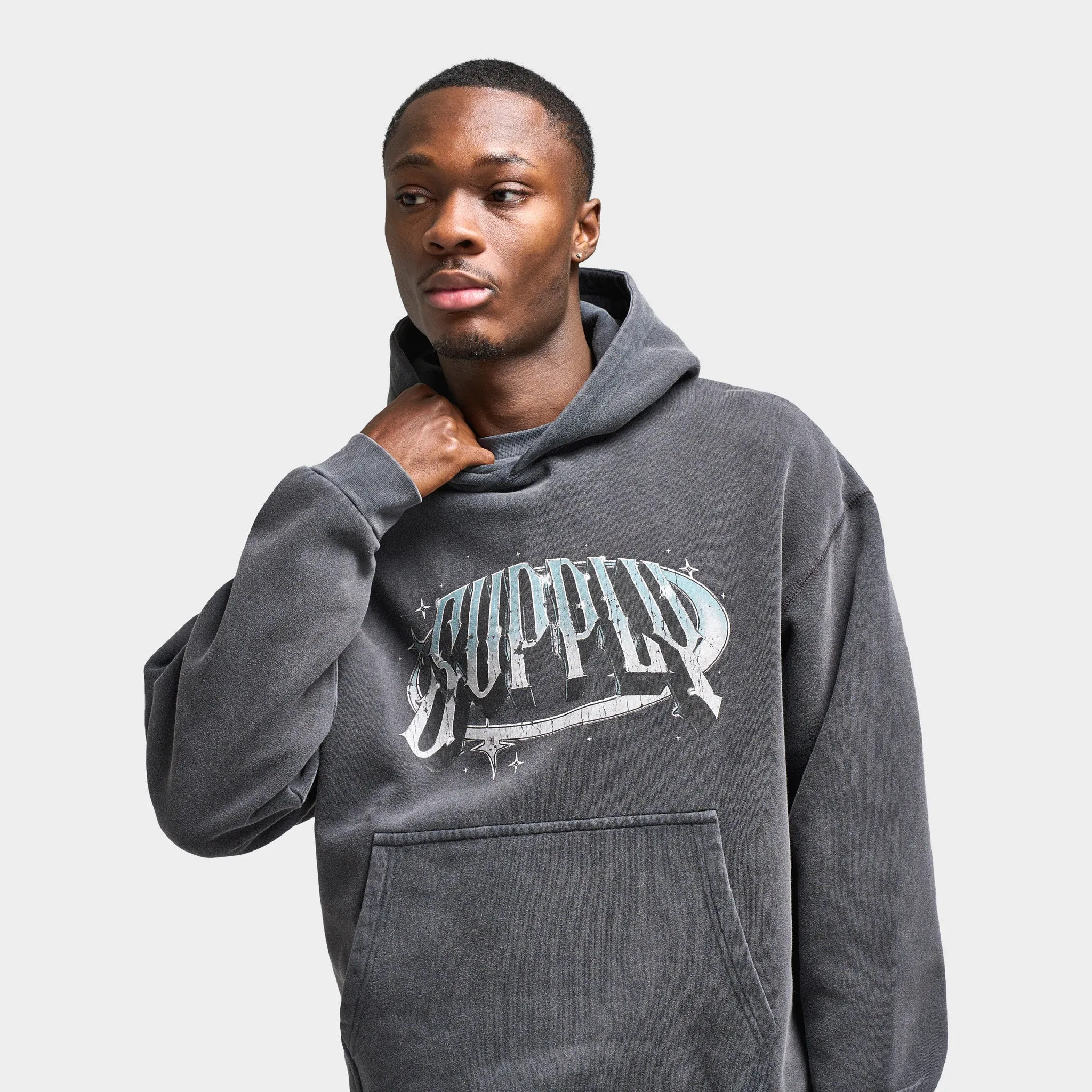 Supply & Demand Chrome Star Pullover Hoodie / Washed Black sold by JD Sports product image thumbnail 3