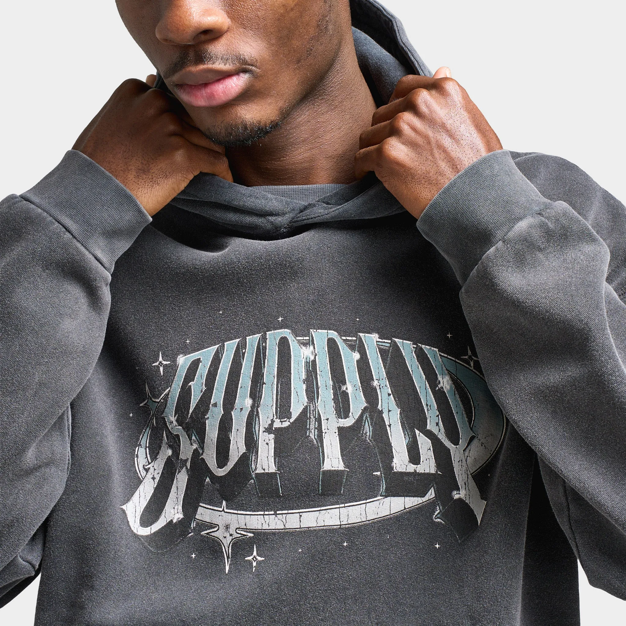 Supply & Demand Chrome Star Pullover Hoodie / Washed Black sold by JD Sports product image thumbnail 4