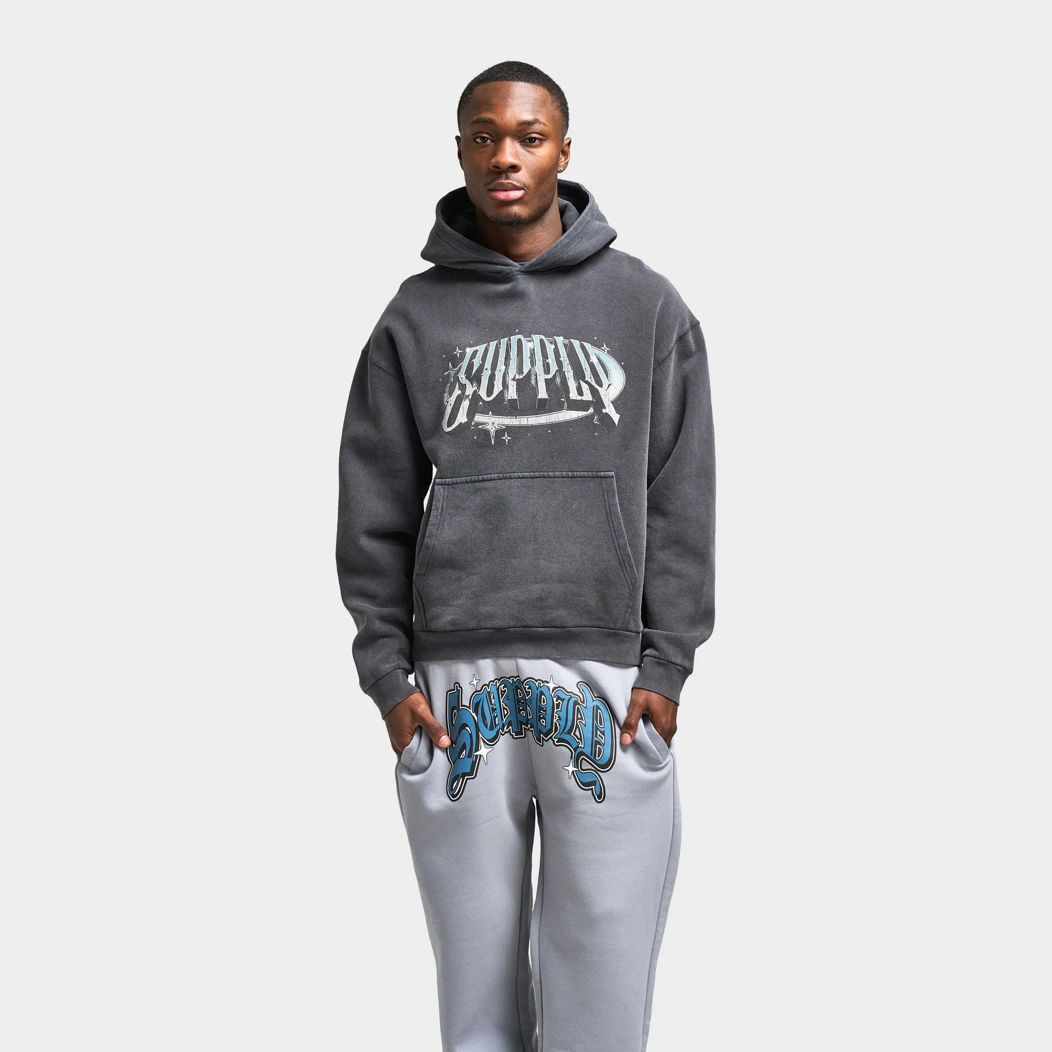 Supply & Demand Chrome Star Pullover Hoodie / Washed Black sold by JD Sports