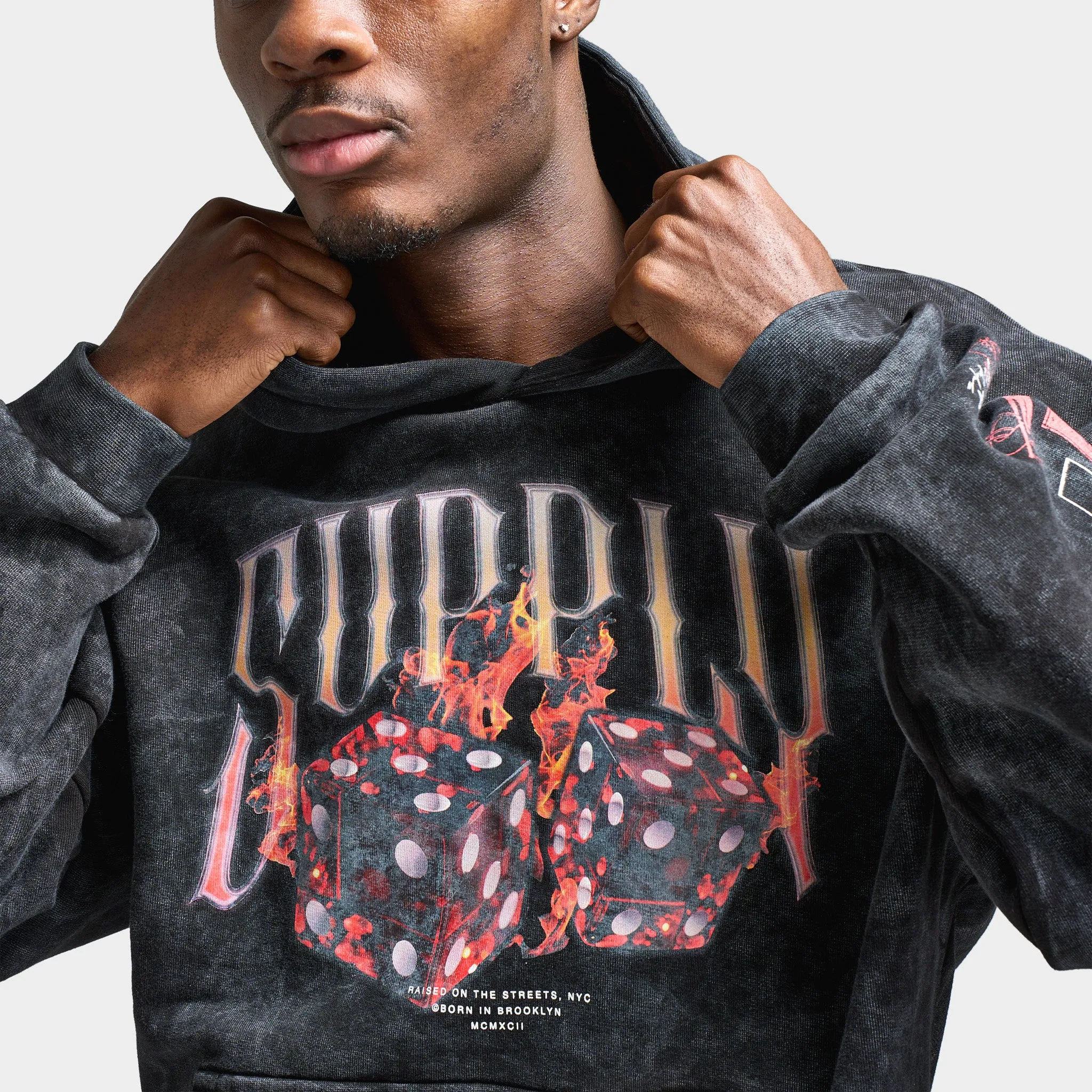 Supply & Demand Fire Dice Pullover Hoodie / Washed Black sold by JD Sports product image thumbnail 4
