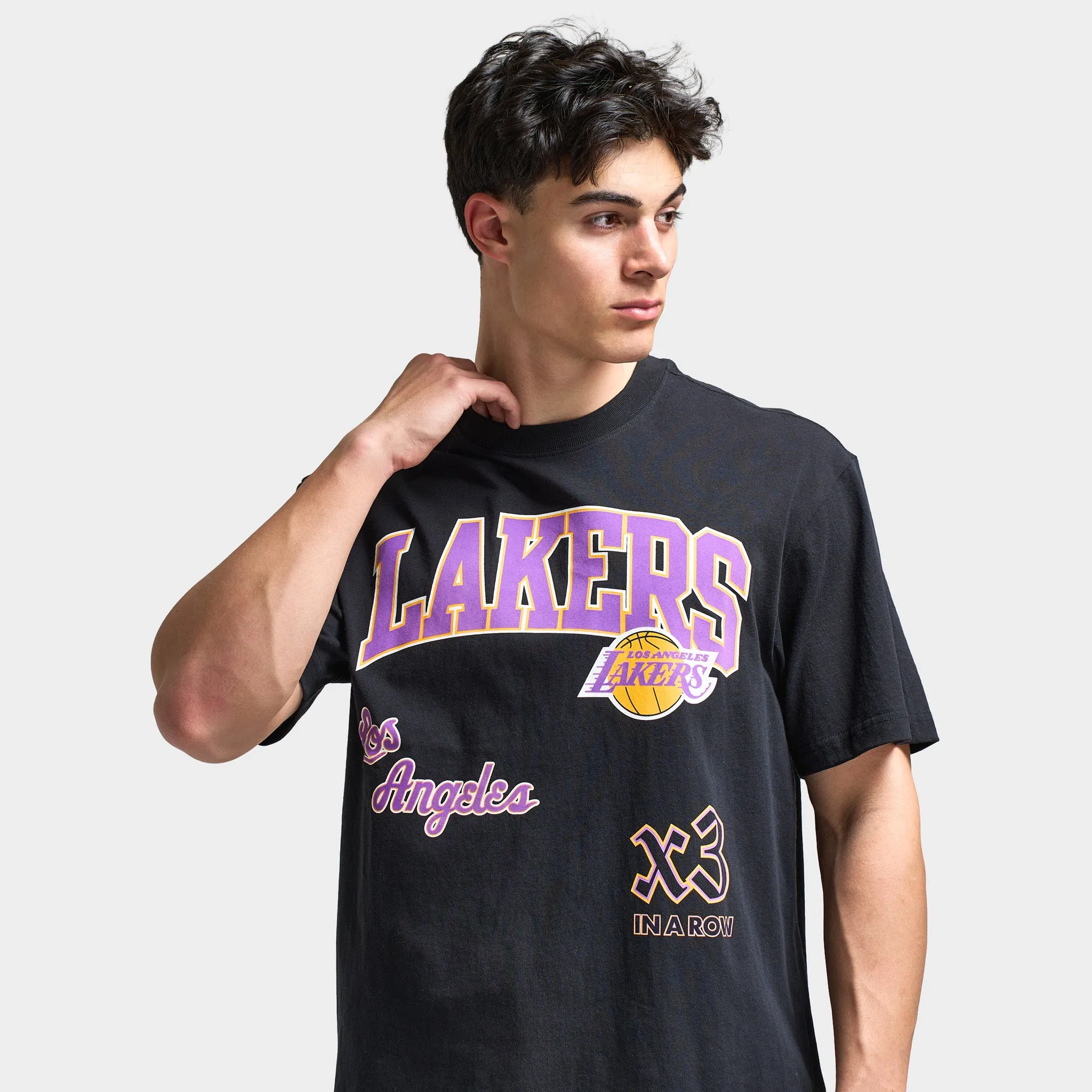 Mitchell & Ness LA Lakers Multi Logo T-Shirt / Black sold by JD Sports product image thumbnail 3