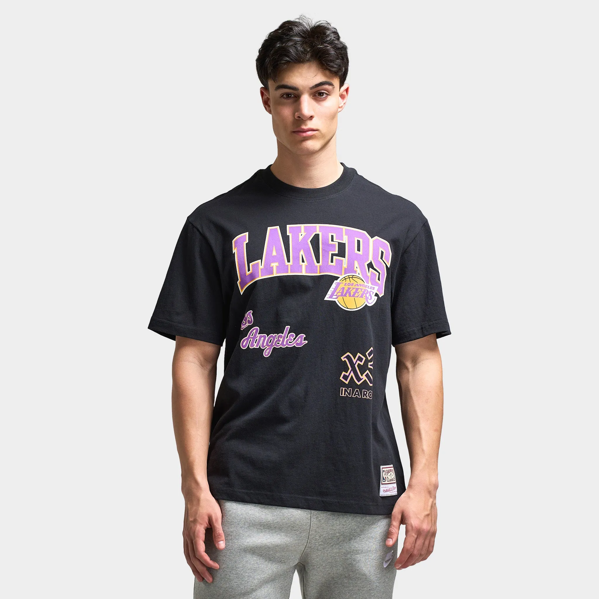 Mitchell & Ness LA Lakers Multi Logo T-Shirt / Black sold by JD Sports