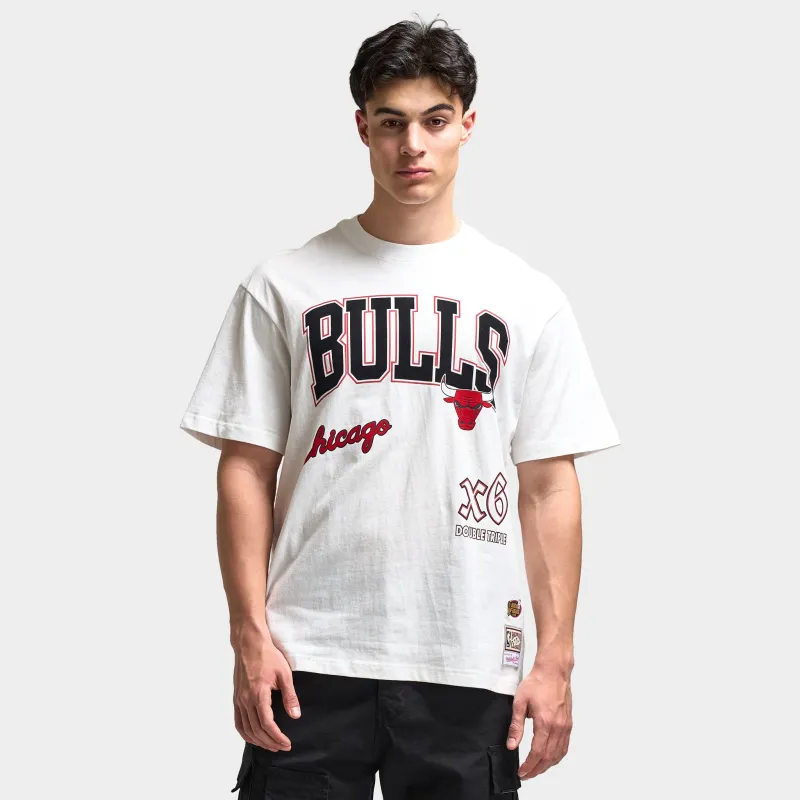 Mitchell & Ness Chicago Bulls Multi Logo T-Shirt / White sold by JD Sports