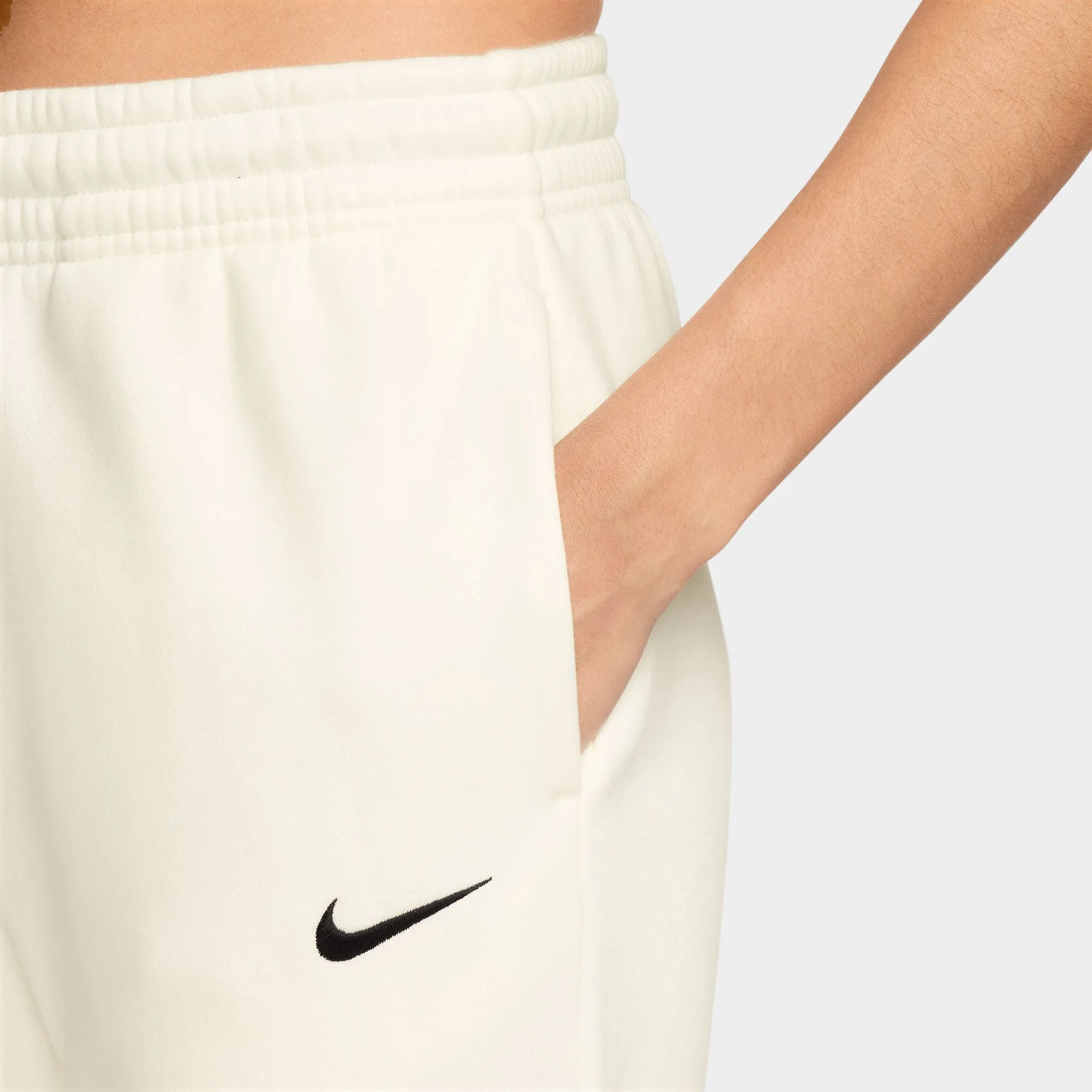 Nike Sportswear Women's Phoenix Fleece Mid-Rise Open-Hem Pants Sail / Black sold by JD Sports product image thumbnail 3