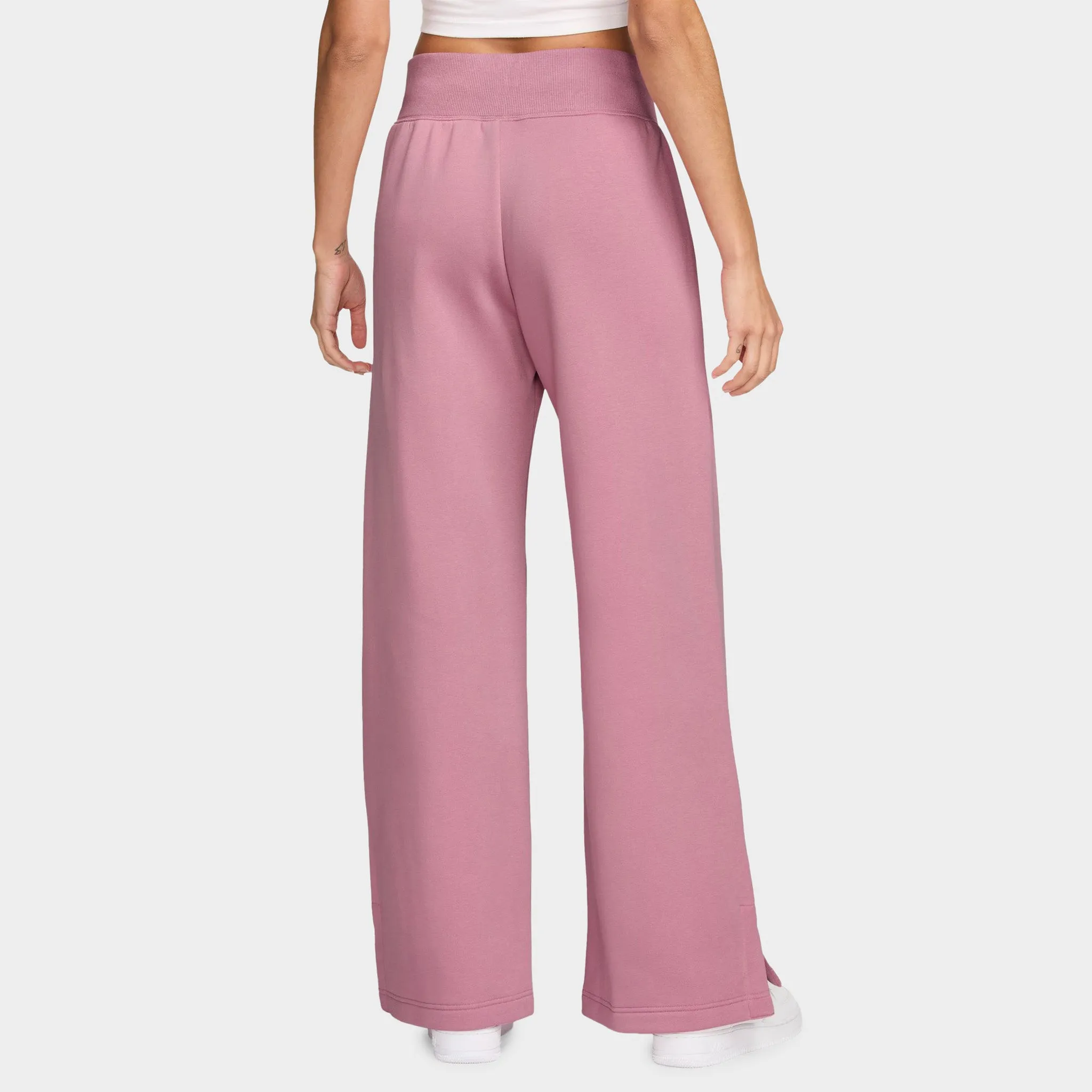 Nike Sportswear Women's Phoenix Fleece High Waisted Wide Leg Tracksuit Bottoms Elemental Pink / Sail sold by JD Sports product image thumbnail 2