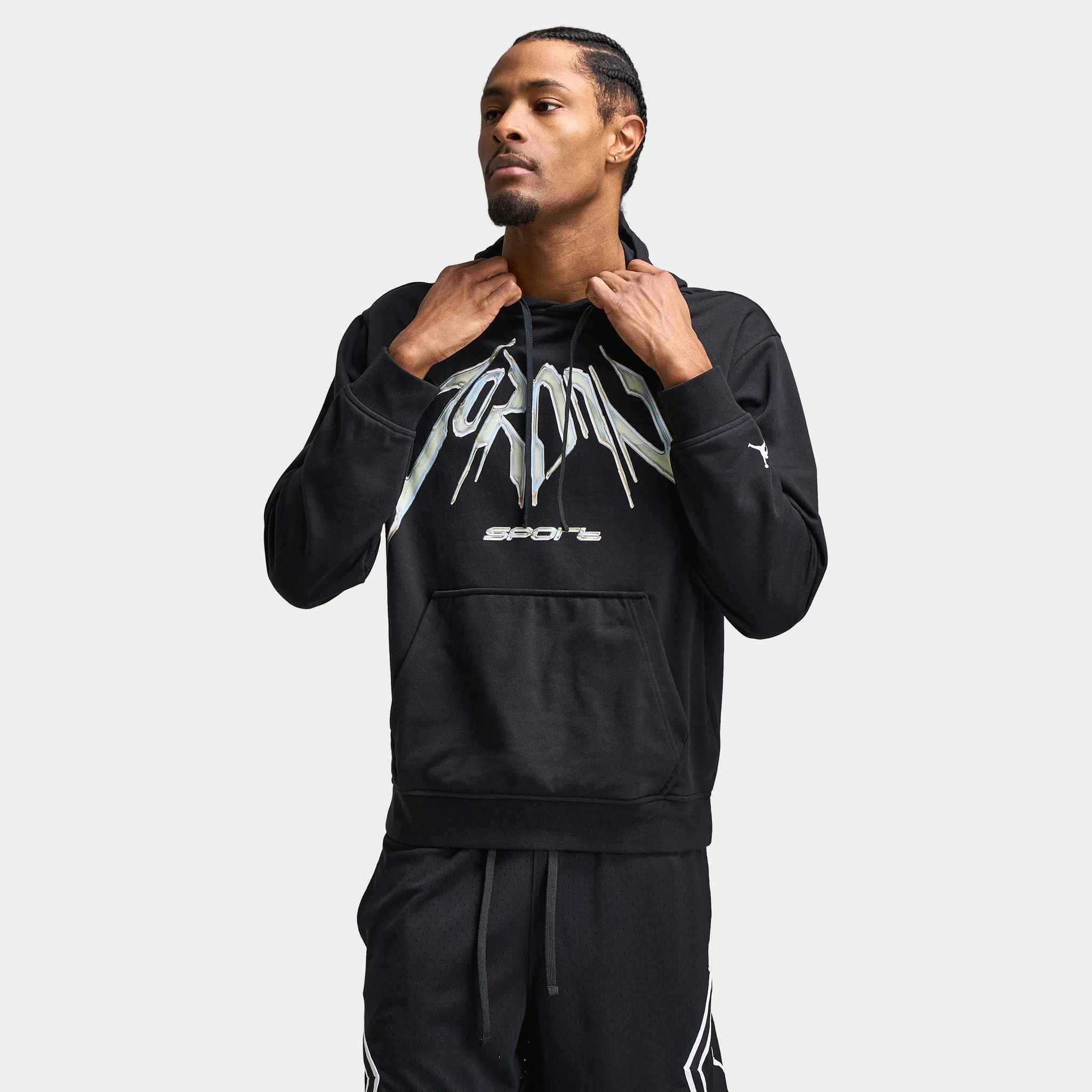 Jordan Dri-FIT Sport Graphic Hoodie Black / White sold by JD Sports