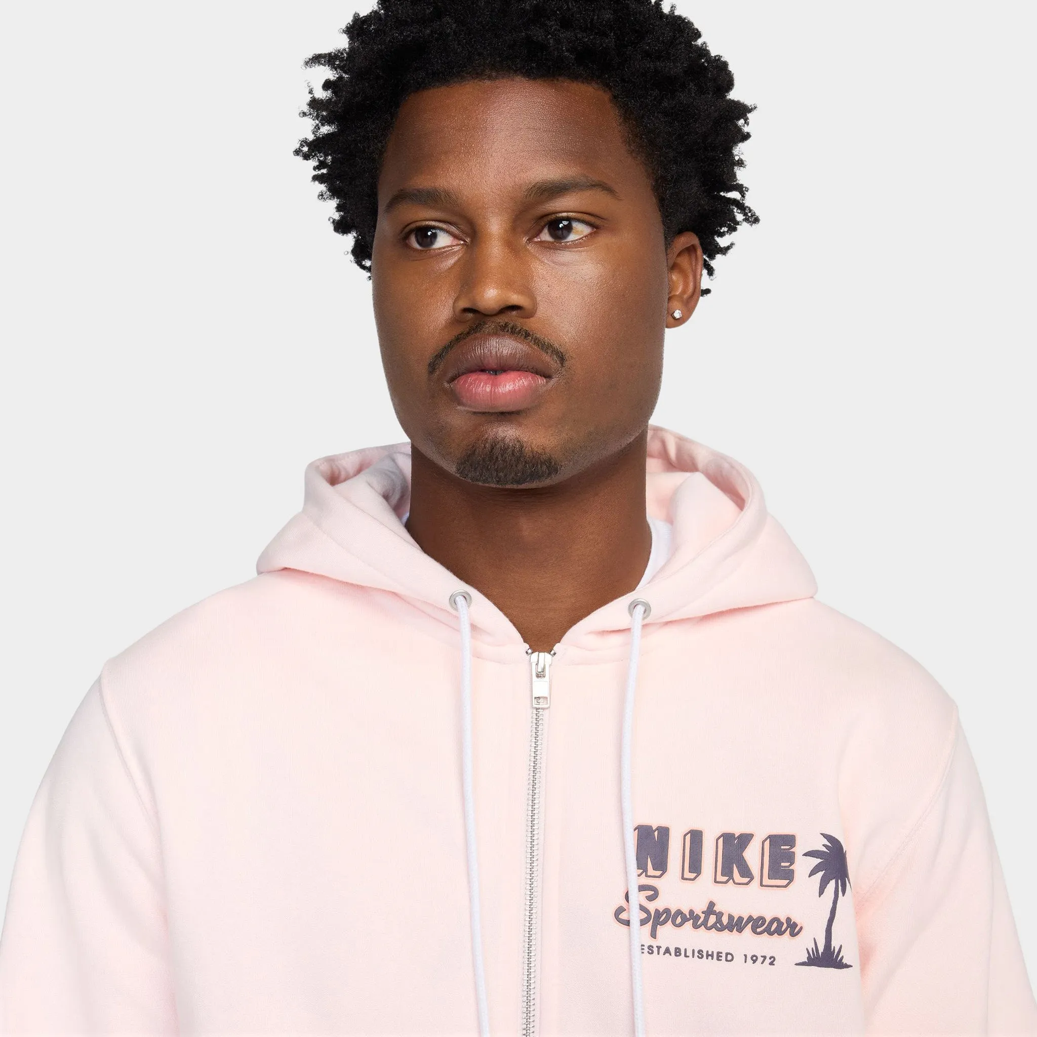 Nike Club Full Zip Hoodie Sweet Light Soft Pink / Dark Raisin sold by JD Sports product image thumbnail 3