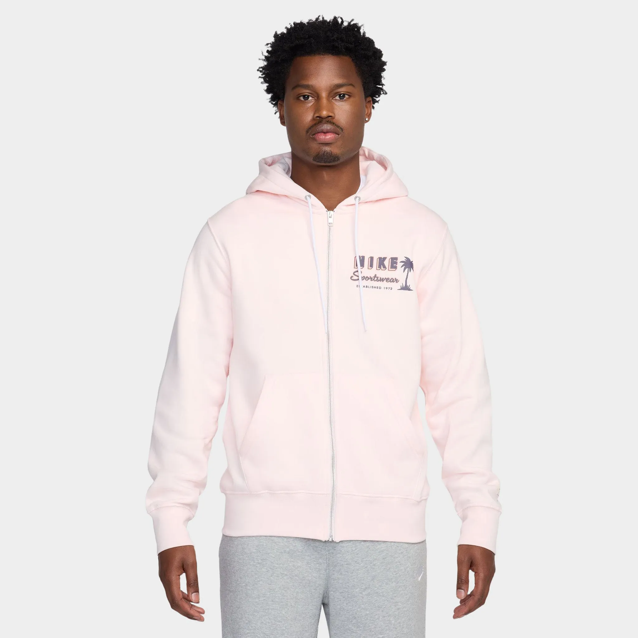 Nike Club Full Zip Hoodie Sweet Light Soft Pink / Dark Raisin sold by JD Sports