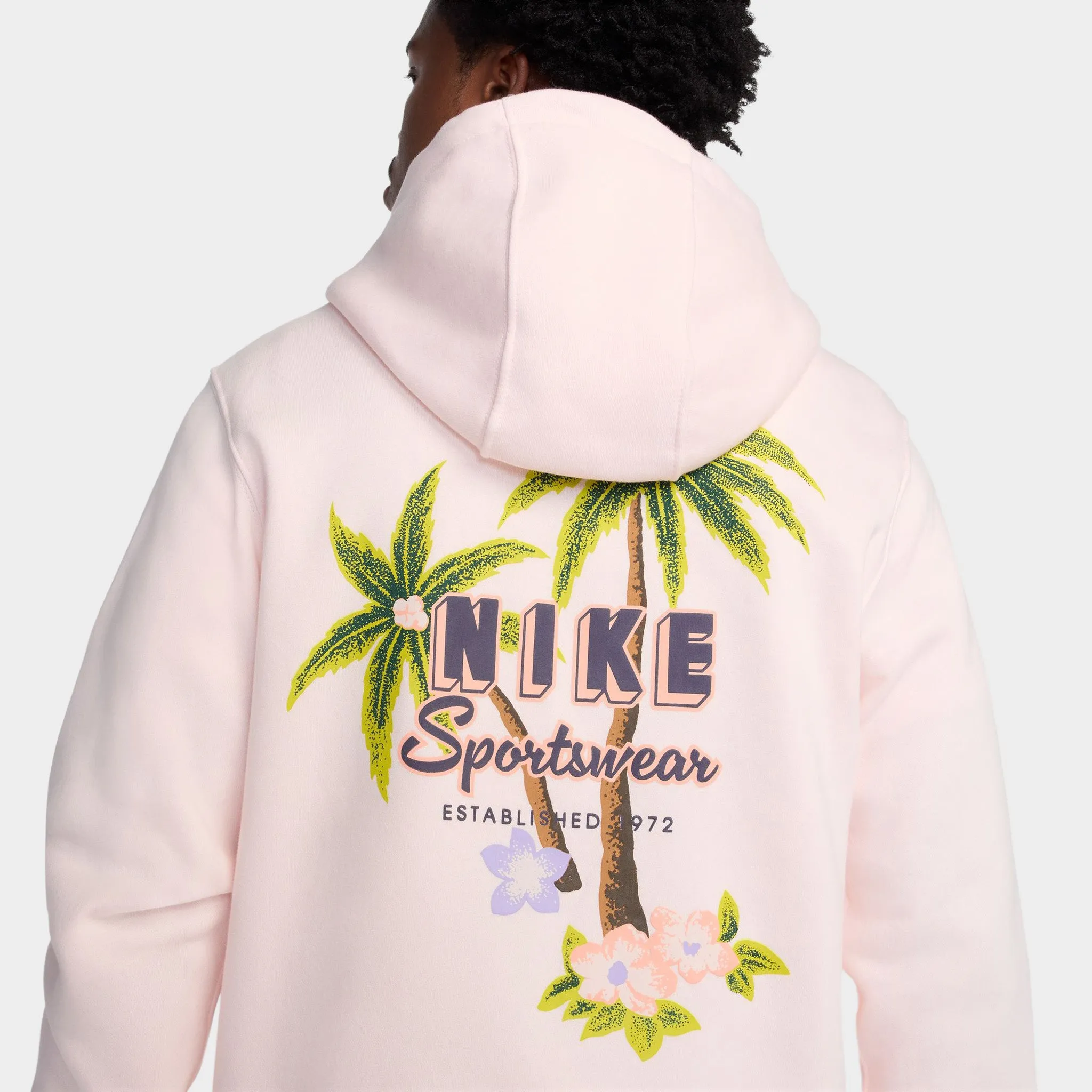 Nike Club Full Zip Hoodie Sweet Light Soft Pink / Dark Raisin sold by JD Sports product image thumbnail 4