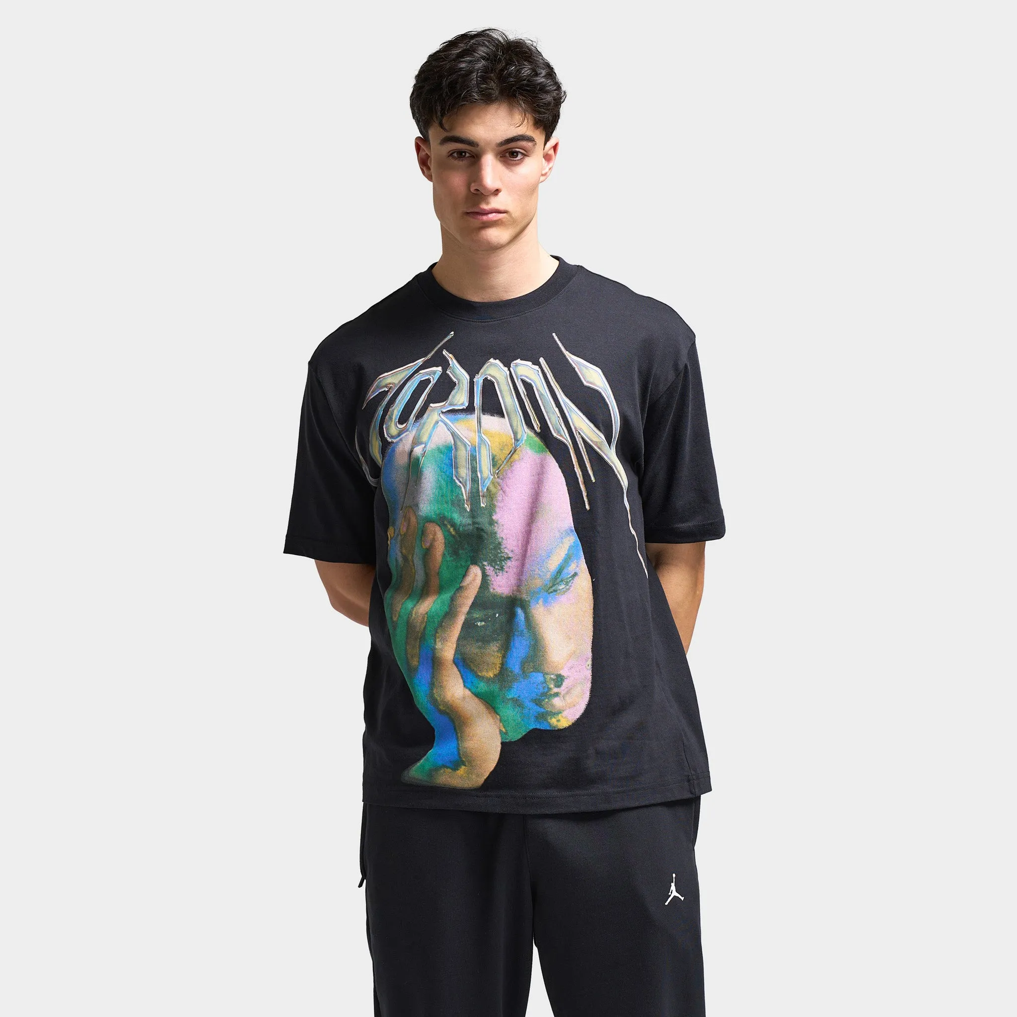 Jordan Dri-FIT Think Graphic T-Shirt Black / White sold by JD Sports