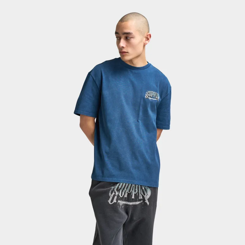 Supply & Demand Chrome Star Graphic T-Shirt / Washed Dark Denim sold by JD Sports