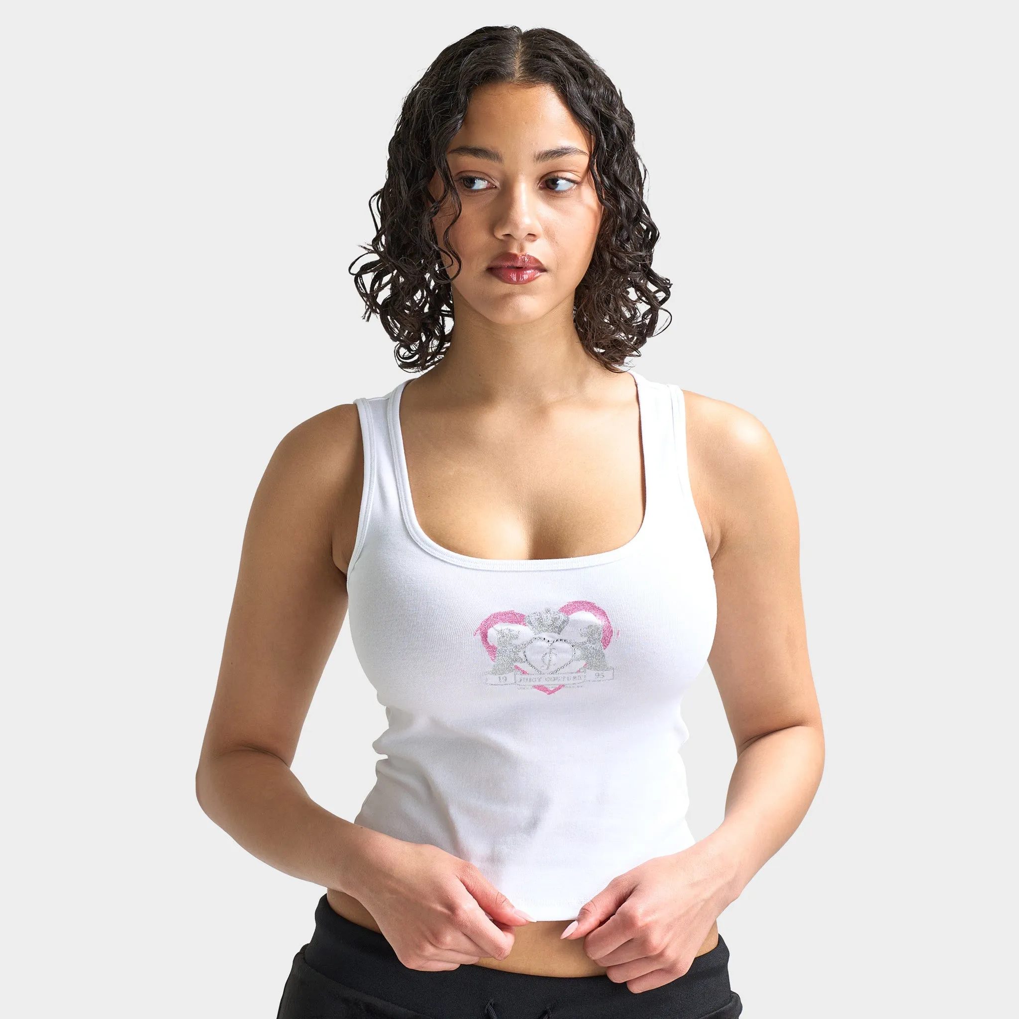 Juicy Couture Women's Cropped Fitted Graphic Tank / White sold by JD Sports product image thumbnail 4