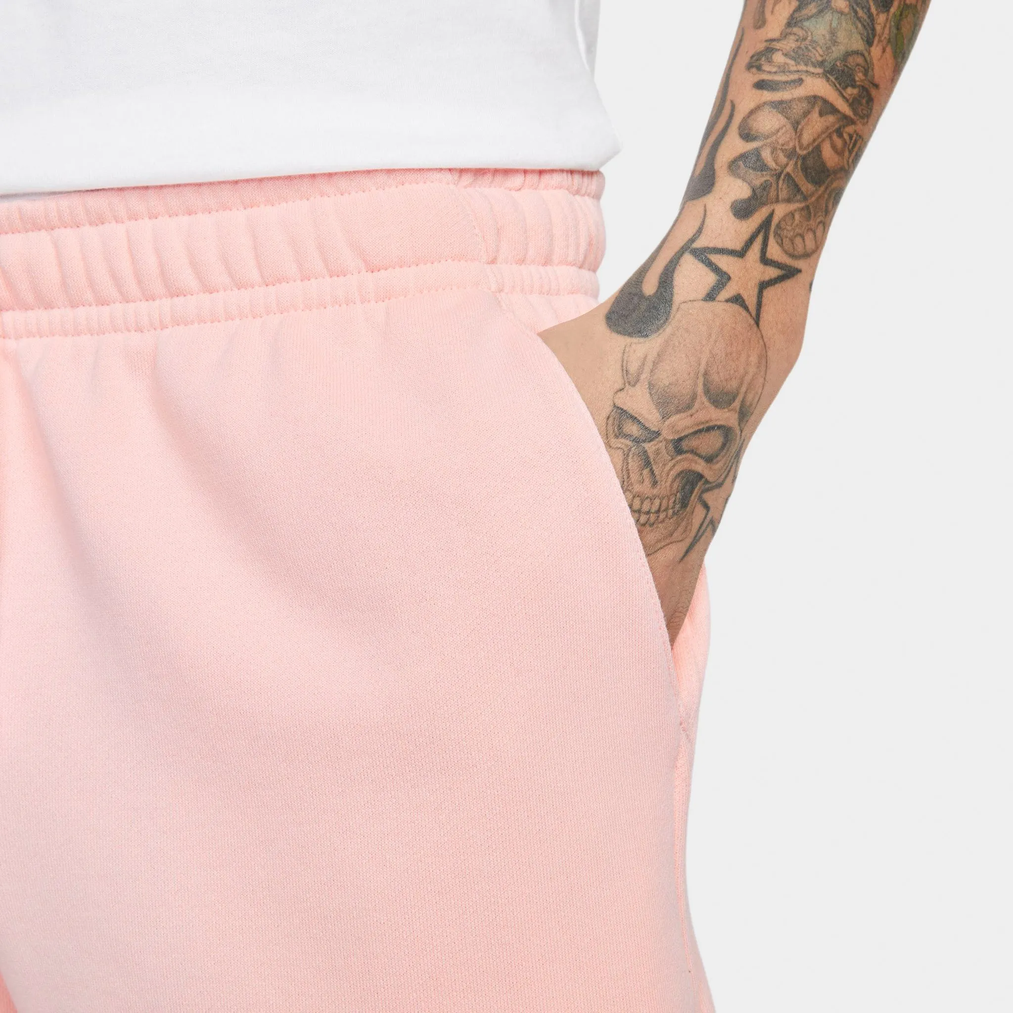 Nike Club French Terry Flow Shorts Pink Bloom / White - White sold by JD Sports product image thumbnail 3