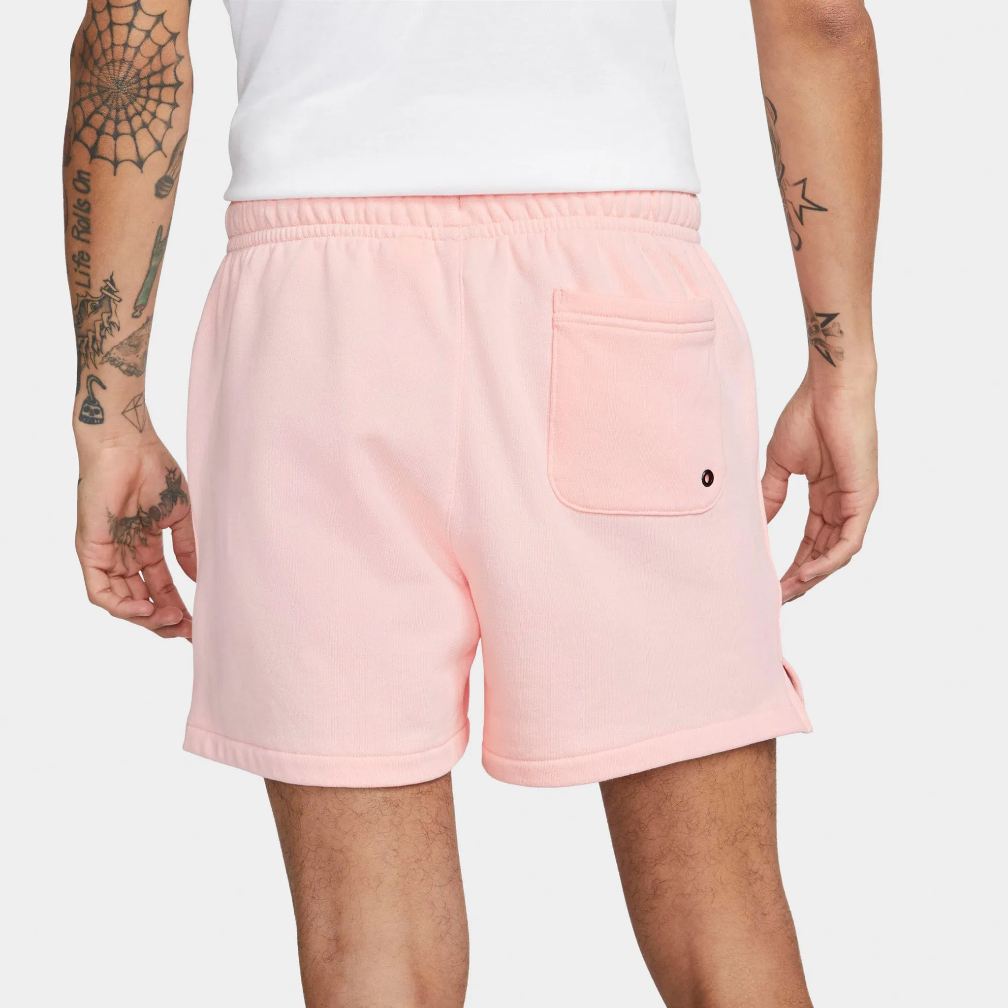 Nike Club French Terry Flow Shorts Pink Bloom / White - White sold by JD Sports product image thumbnail 2