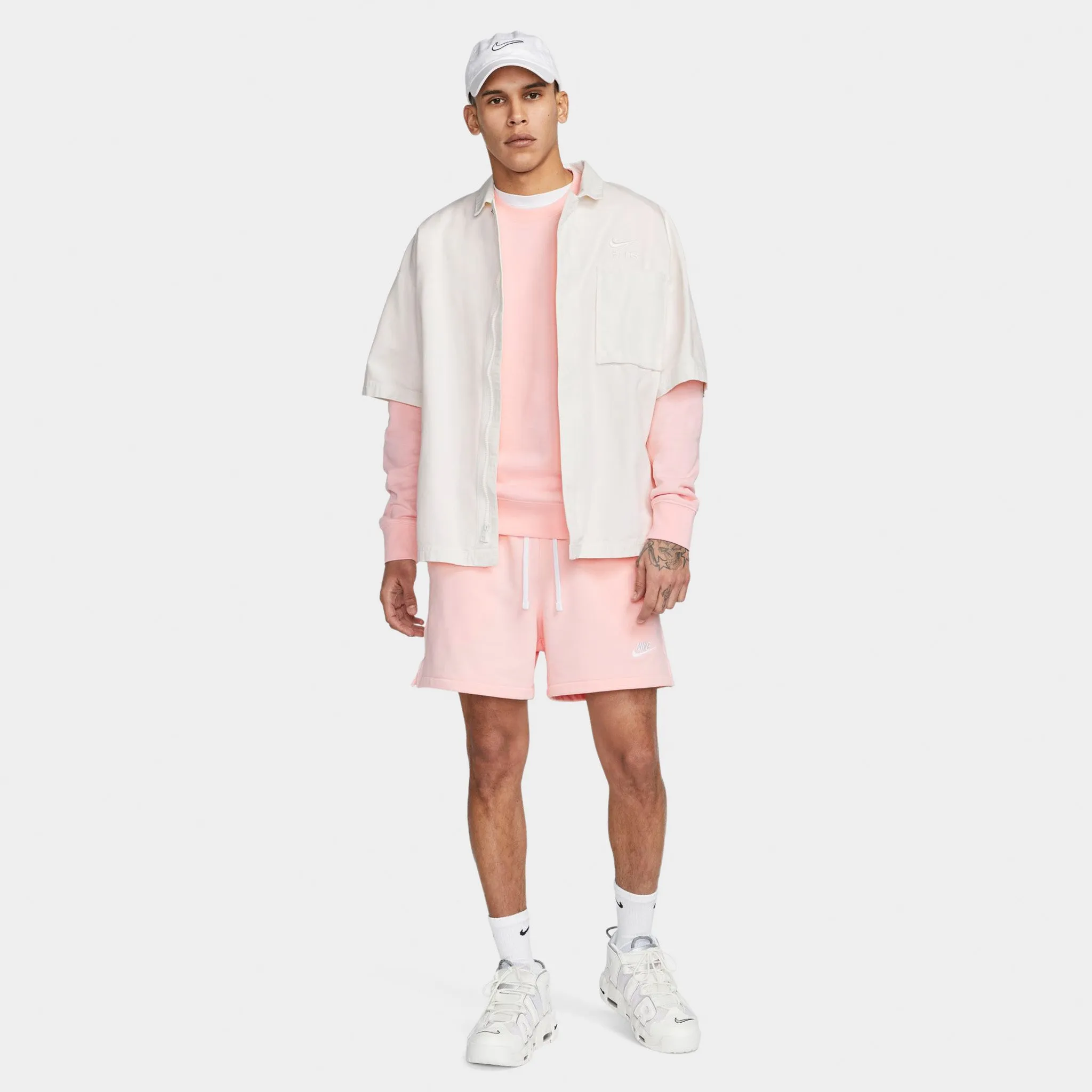 Nike Club French Terry Flow Shorts Pink Bloom / White - White sold by JD Sports product image thumbnail 5