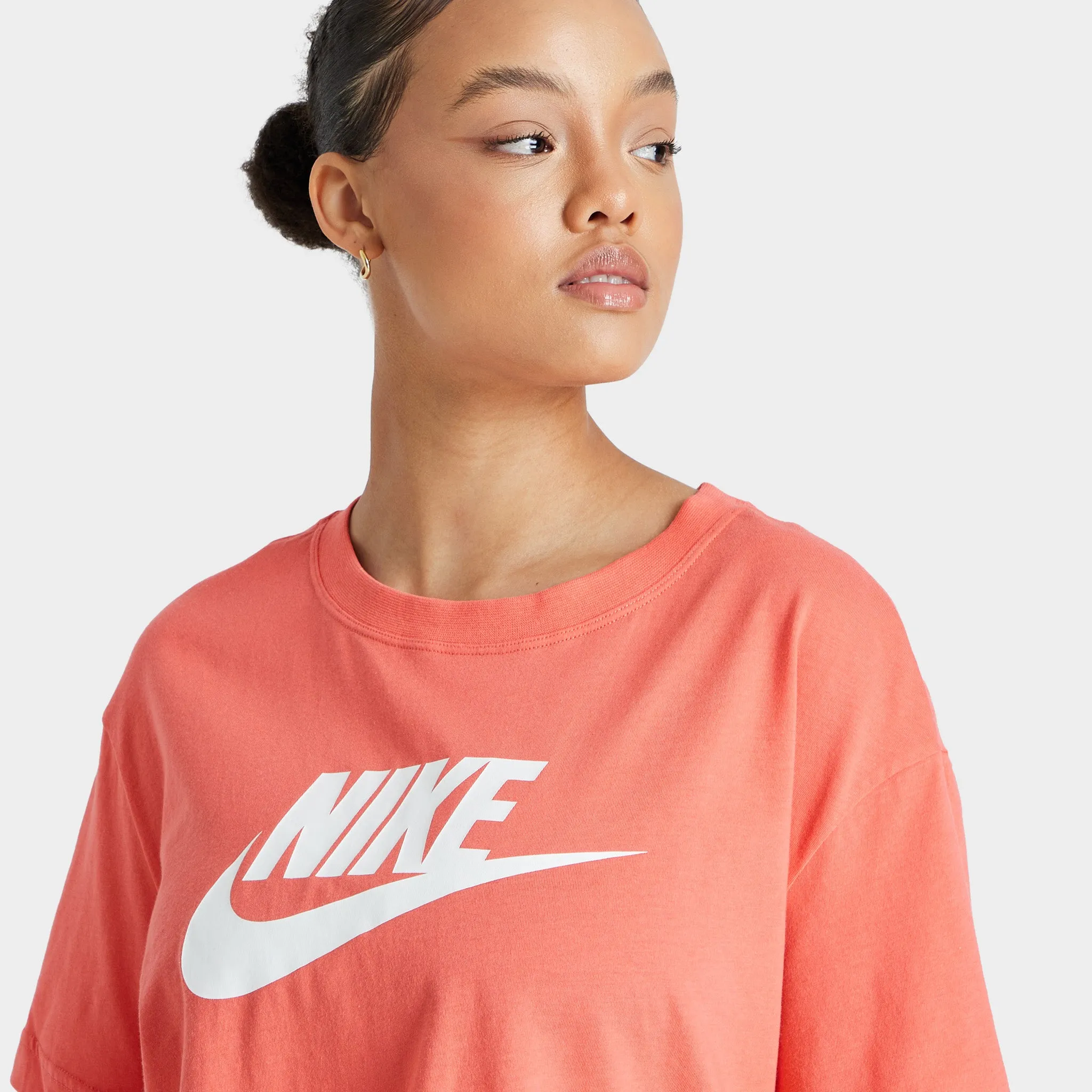 Nike Sportswear Women's Essential Cropped T-shirt Magic Ember / White sold by JD Sports product image thumbnail 3