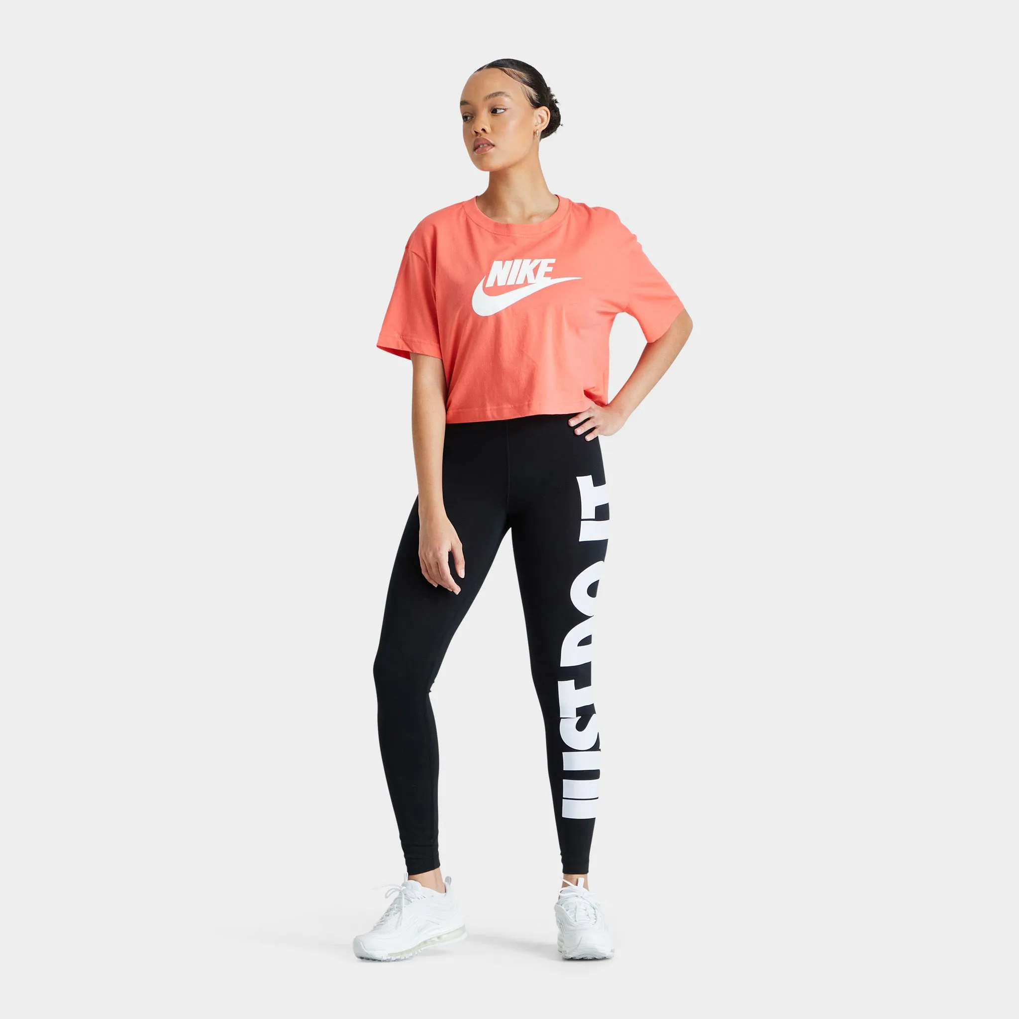 Nike Sportswear Women's Essential Cropped T-shirt Magic Ember / White sold by JD Sports product image thumbnail 5